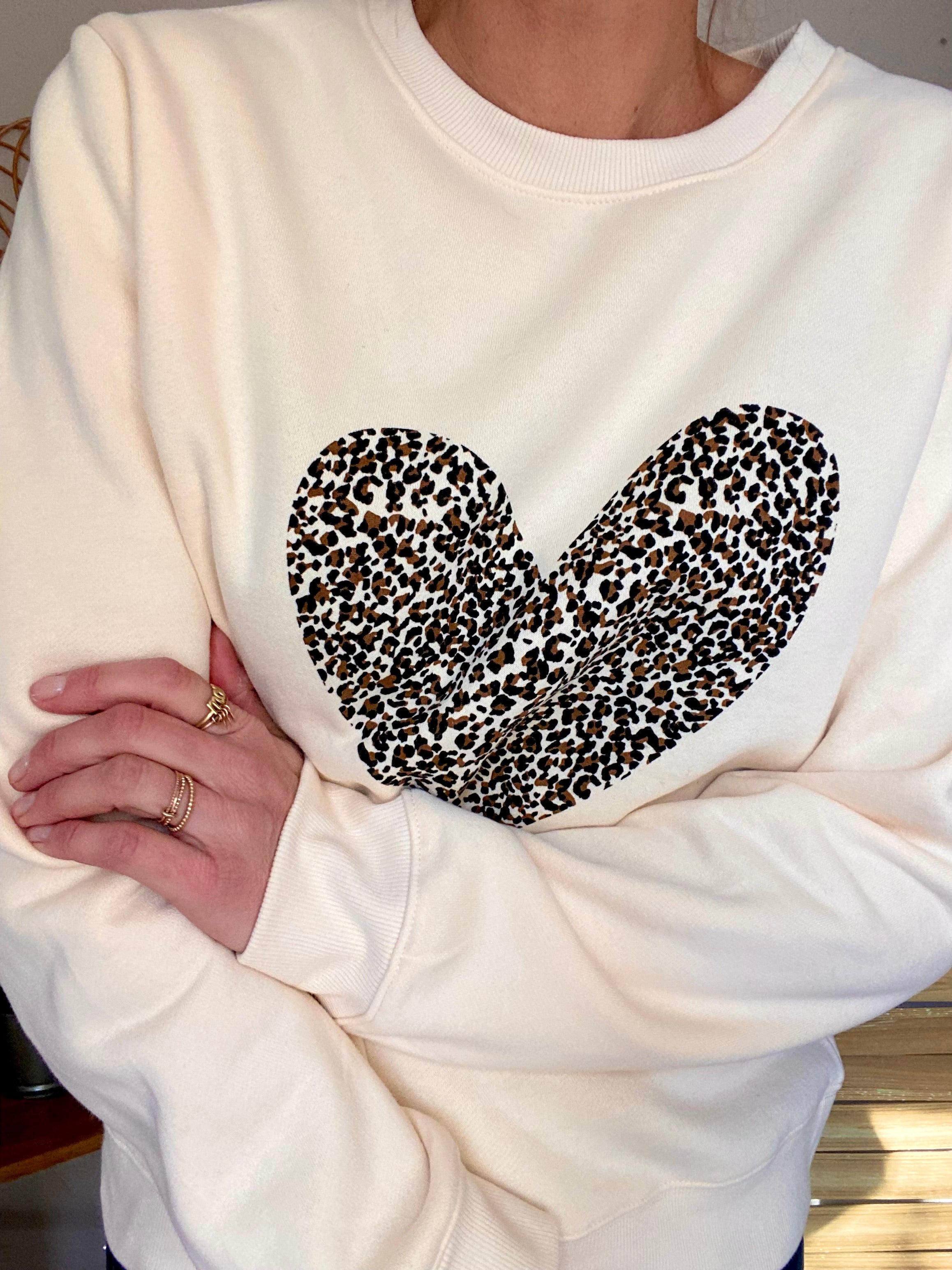 Sweat coeur Léo 🐆 ALBERTINE Beige