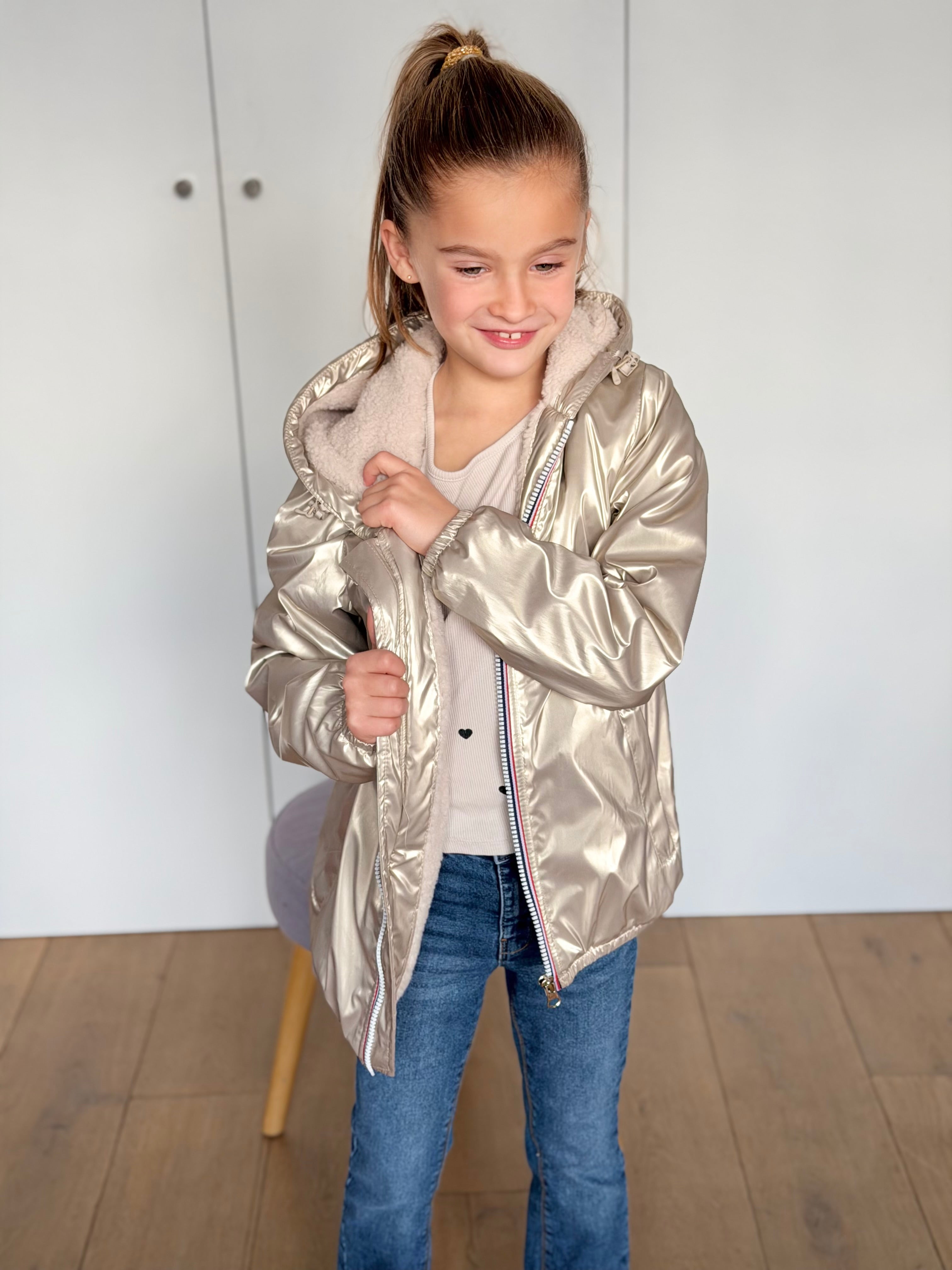Parka Imperméable mixte LOUIS.E KIDS Sherpa - Doré - LAURA JO
