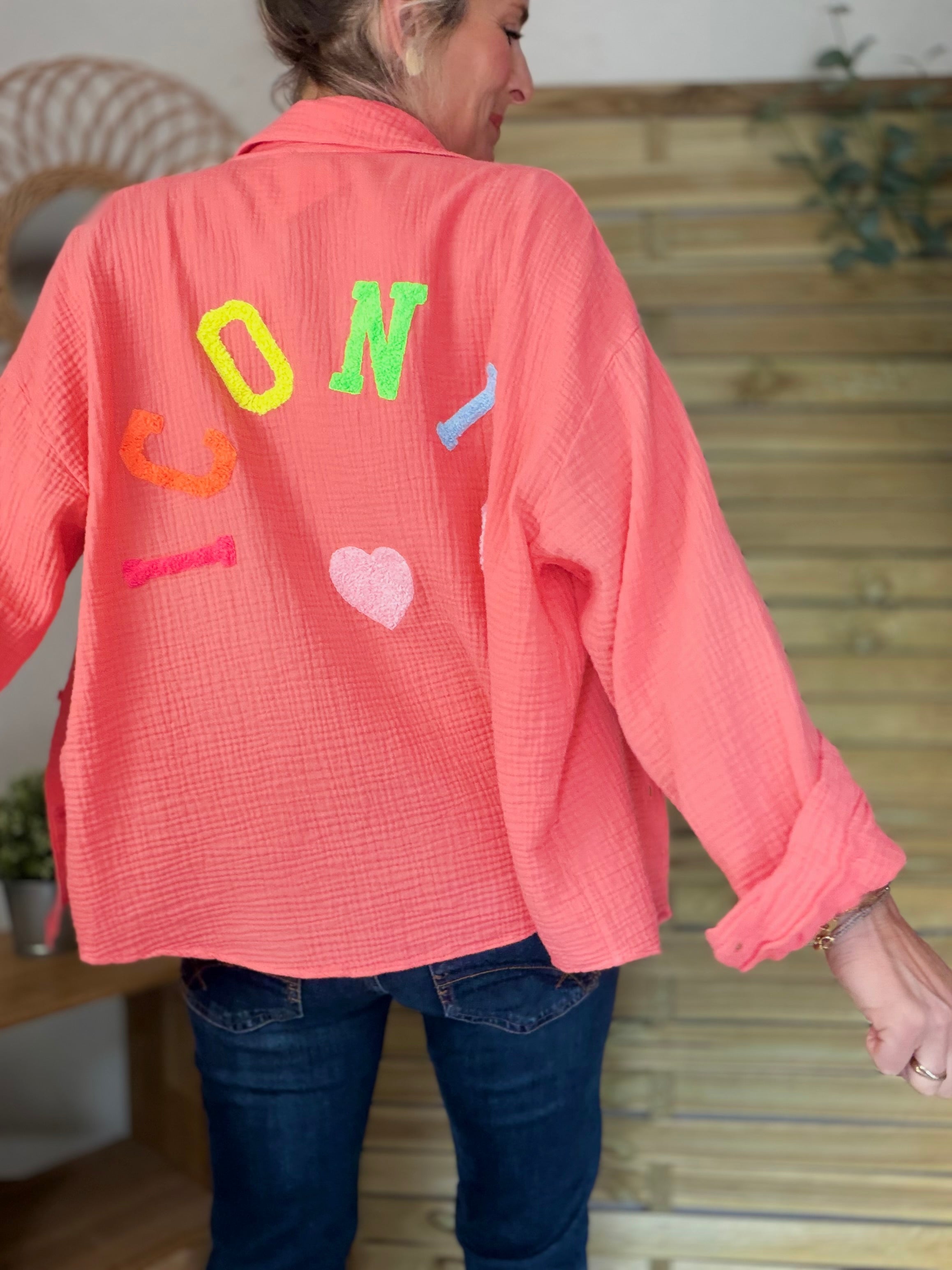 Chemise en gaze de coton ICONIC - ALANIS Corail
