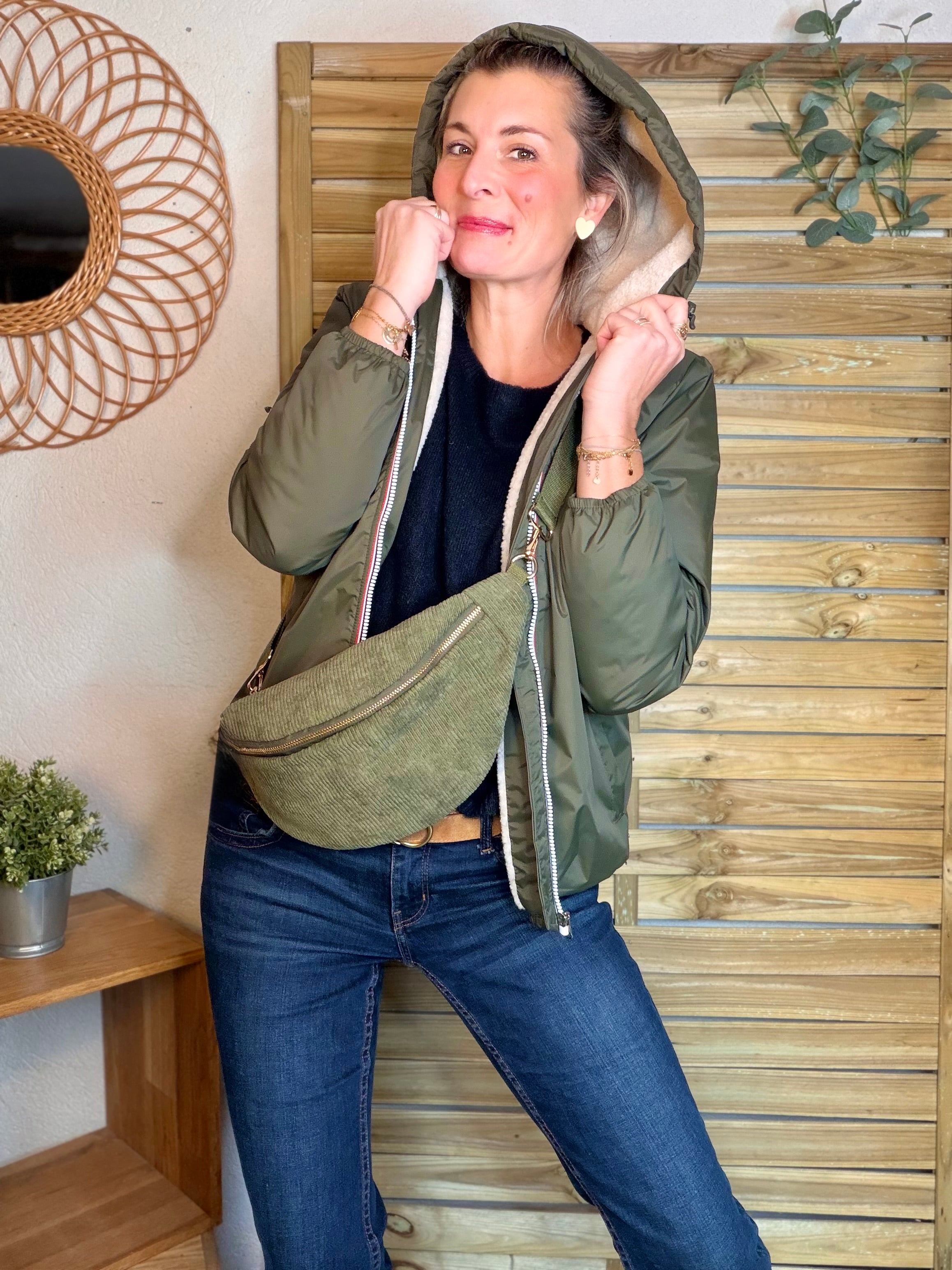 Parka Imperméable LOUISE COURT sherpa - Kaki - LAURA JO