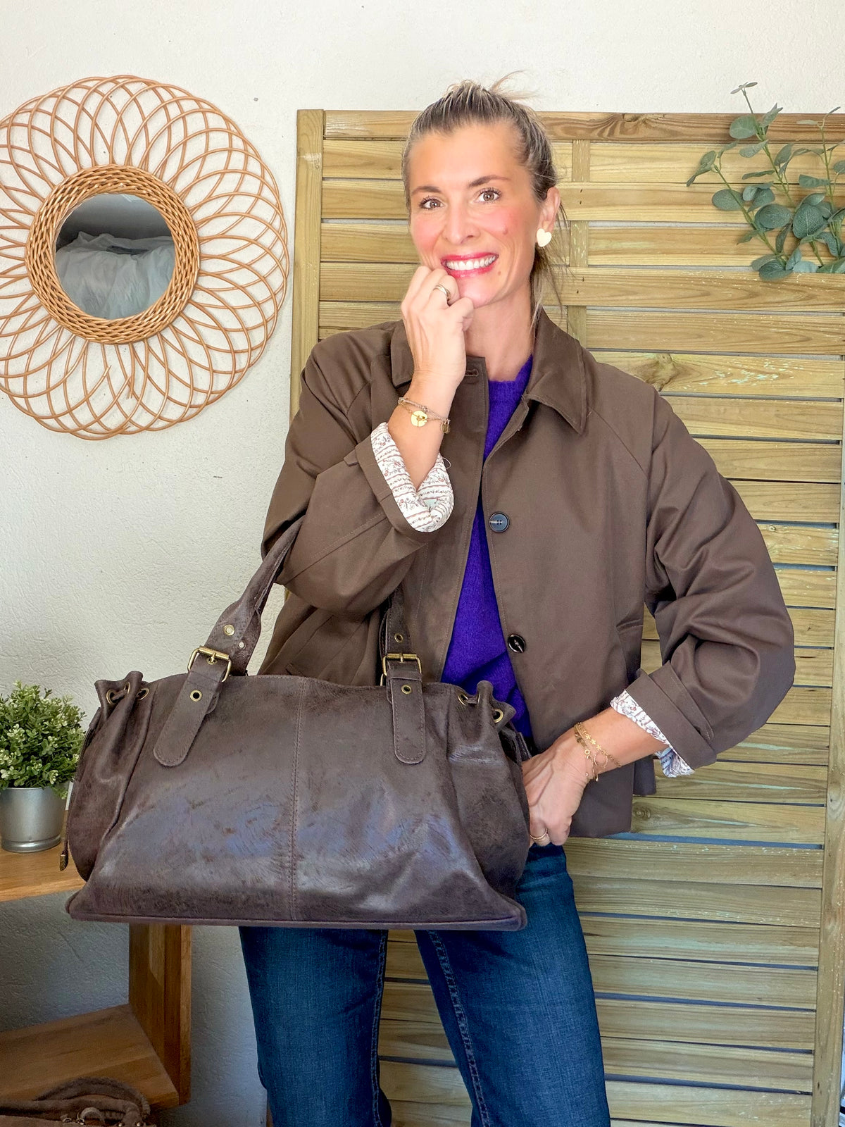 Veste Trench avec Liberty - MADELEINE Chocolat