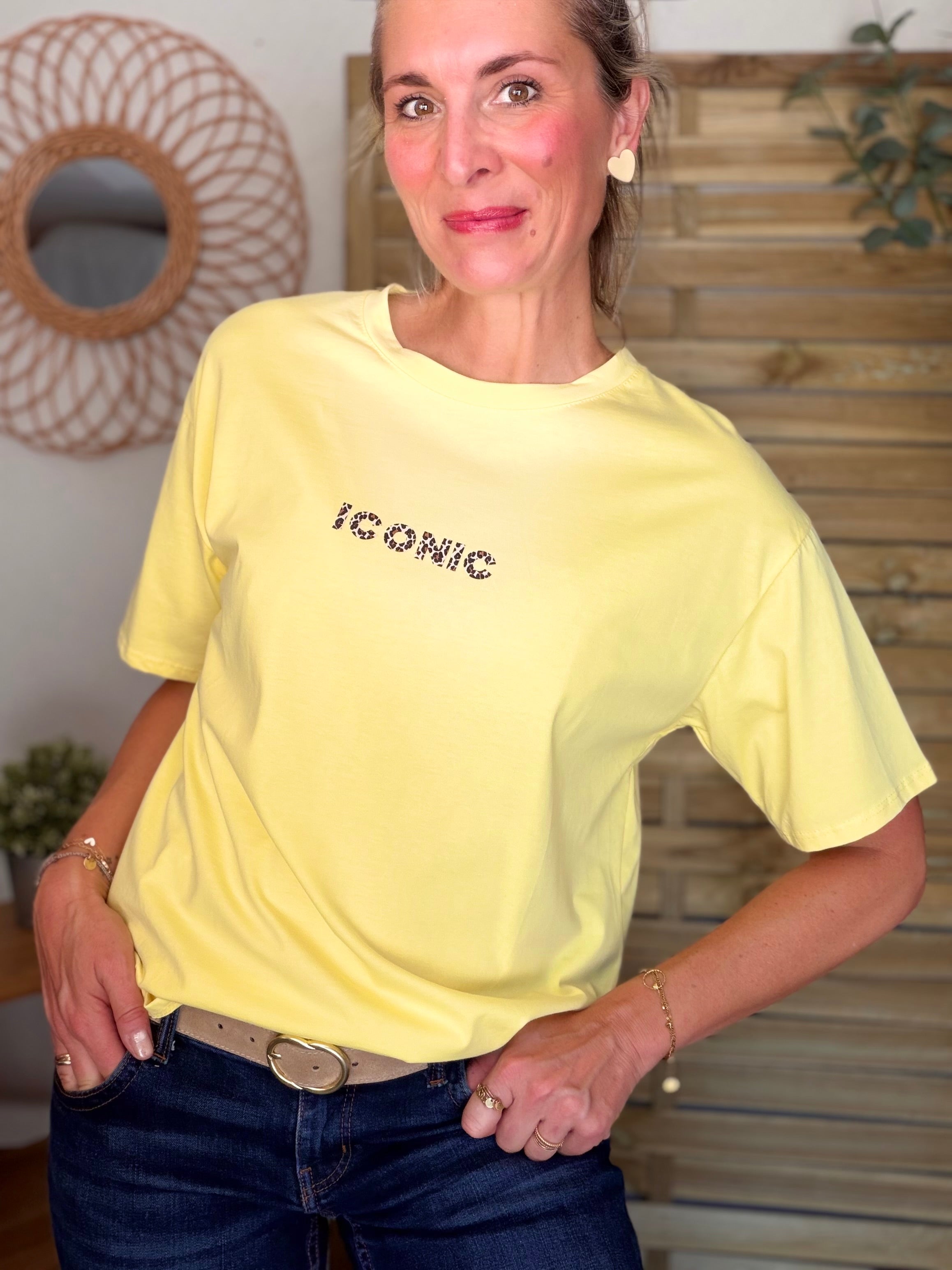 Tee shirt ICONIC Léo LÉONA Jaune