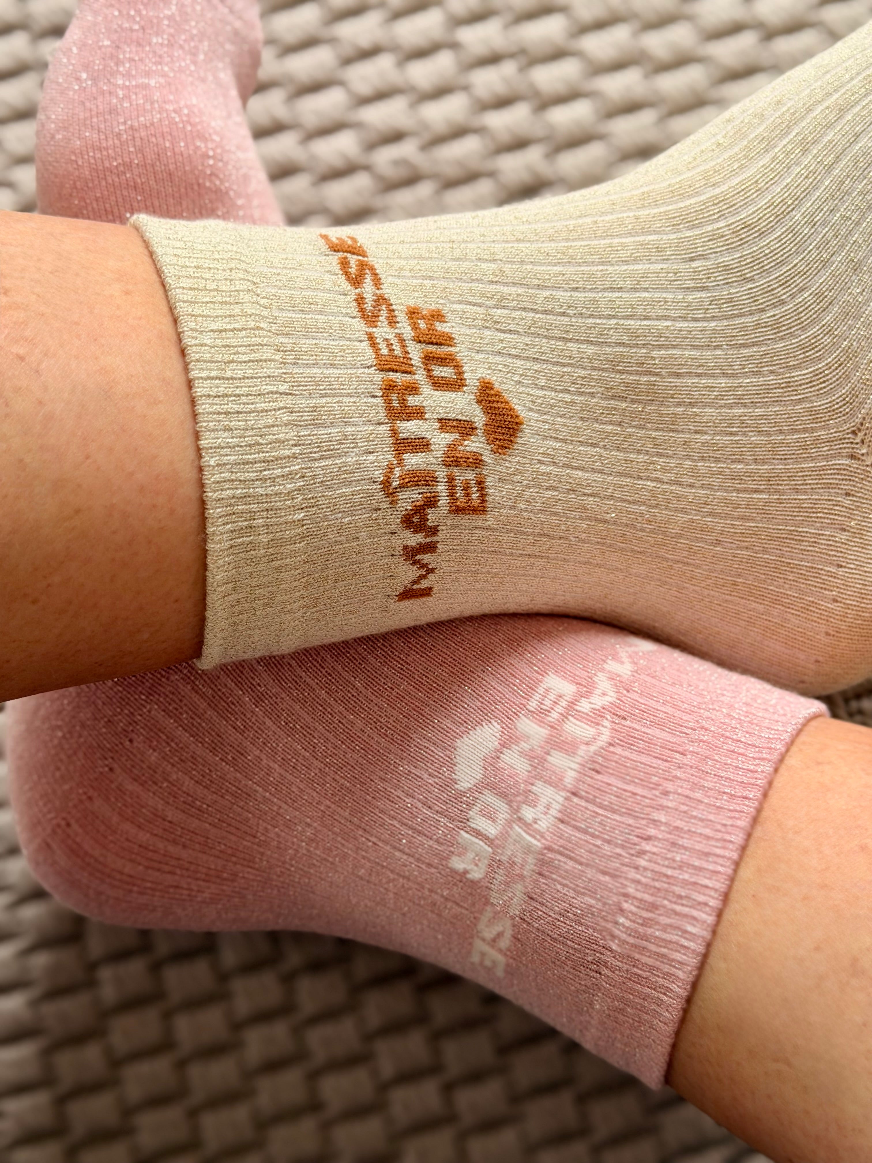 Chaussettes scintillantes glitter ZIA - Maîtresse / Maman / Amoureuse