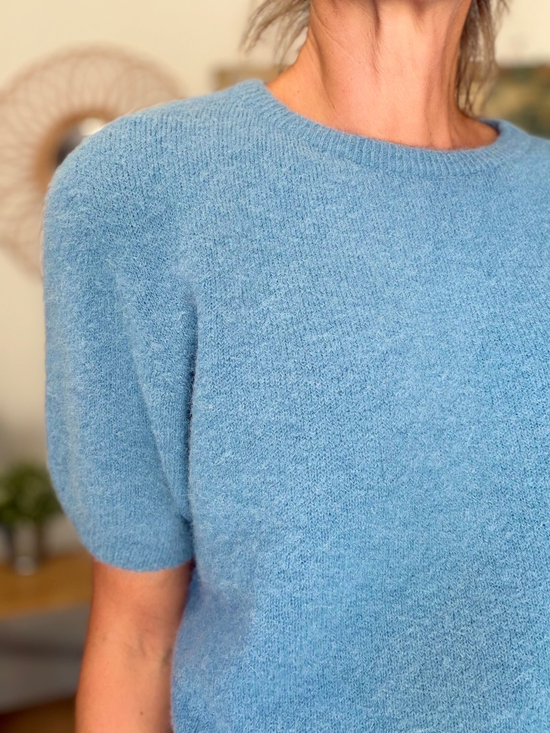 Pull laine et alpaga PEGGY - Bleu Jean