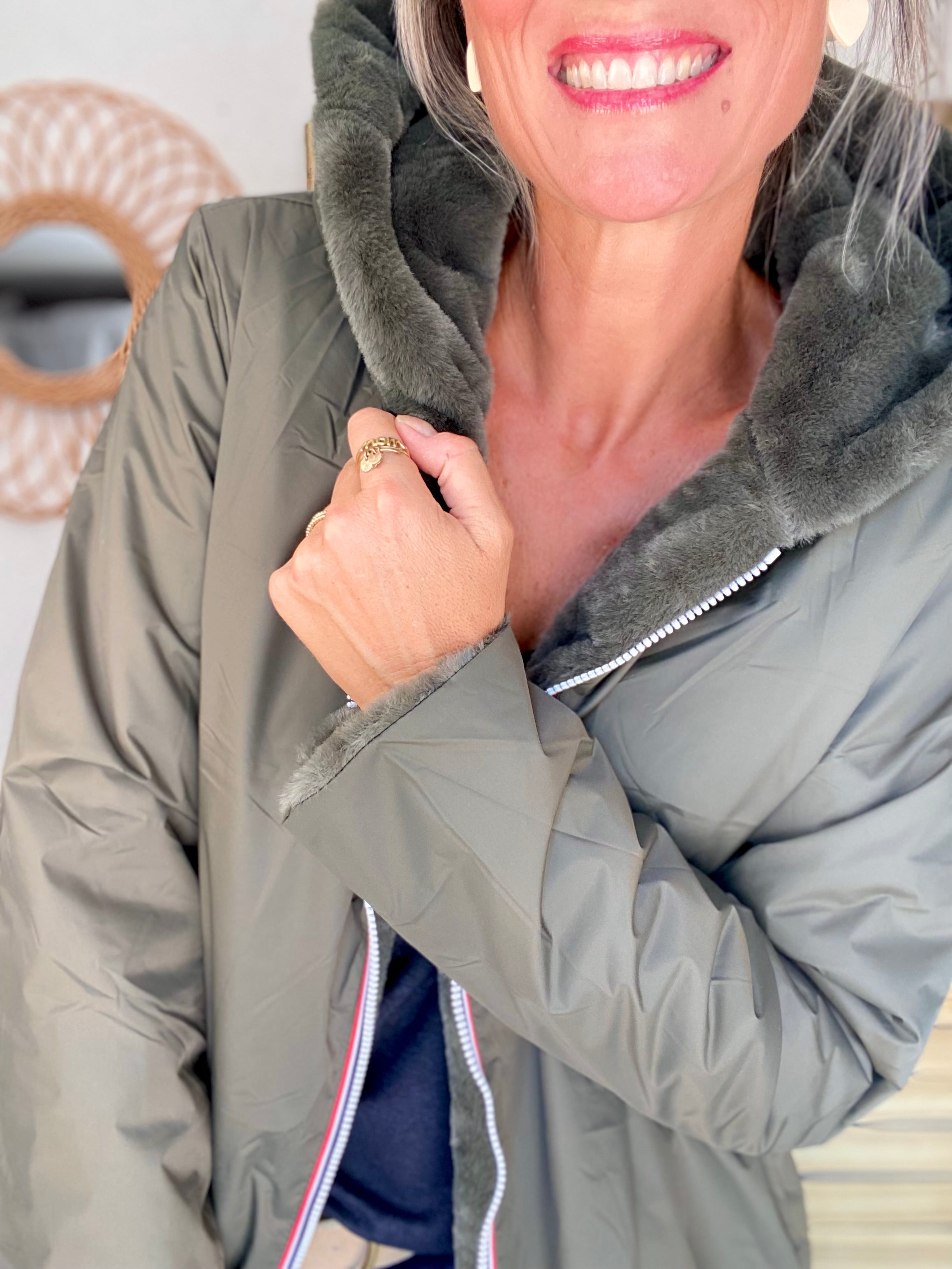 Parka Imperméable réversible fourrée Kaki / Kaki ALIX - LAURA JO