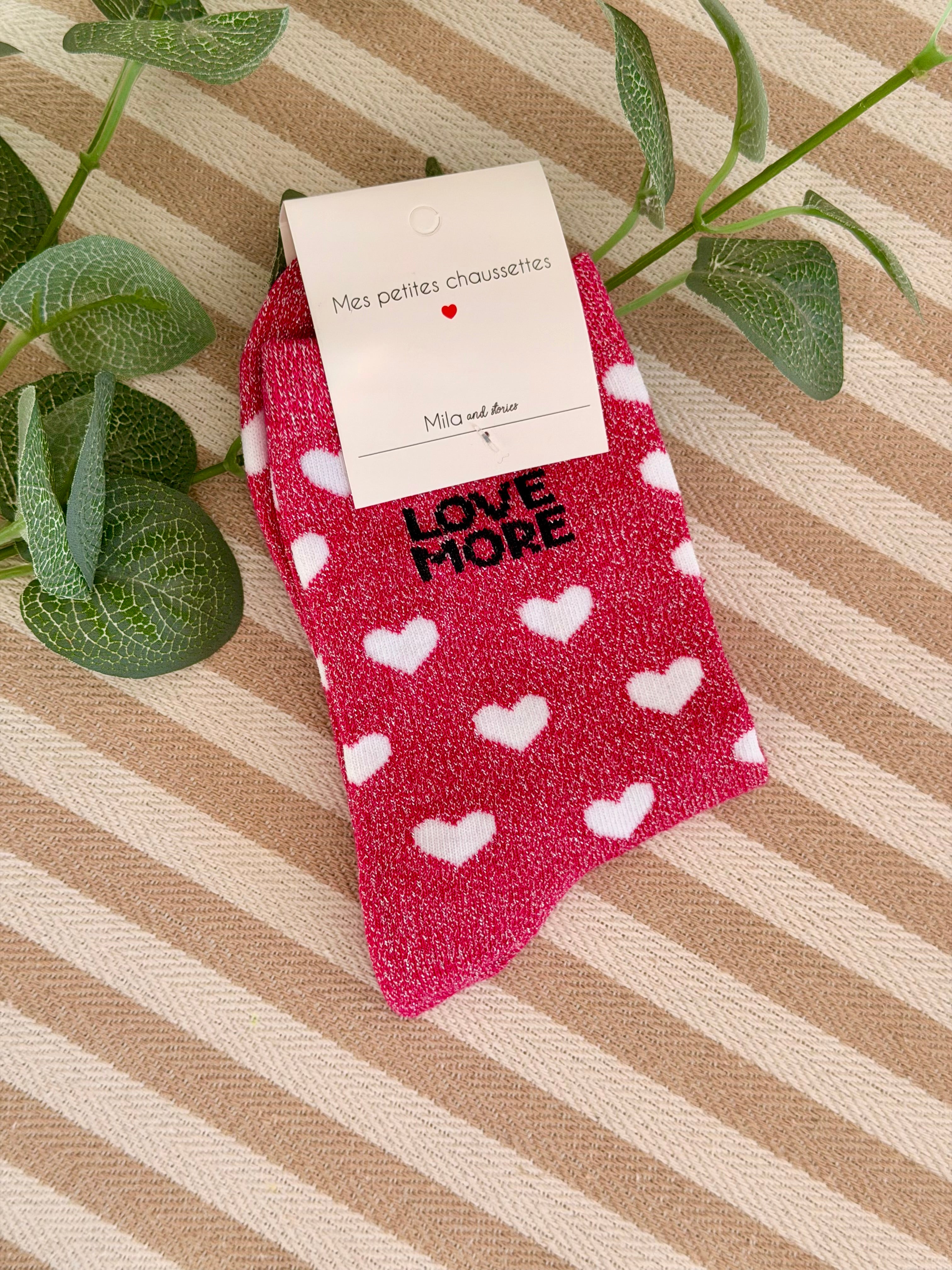 Chaussettes ZORA - Cœurs ♥️ LOVE MORE