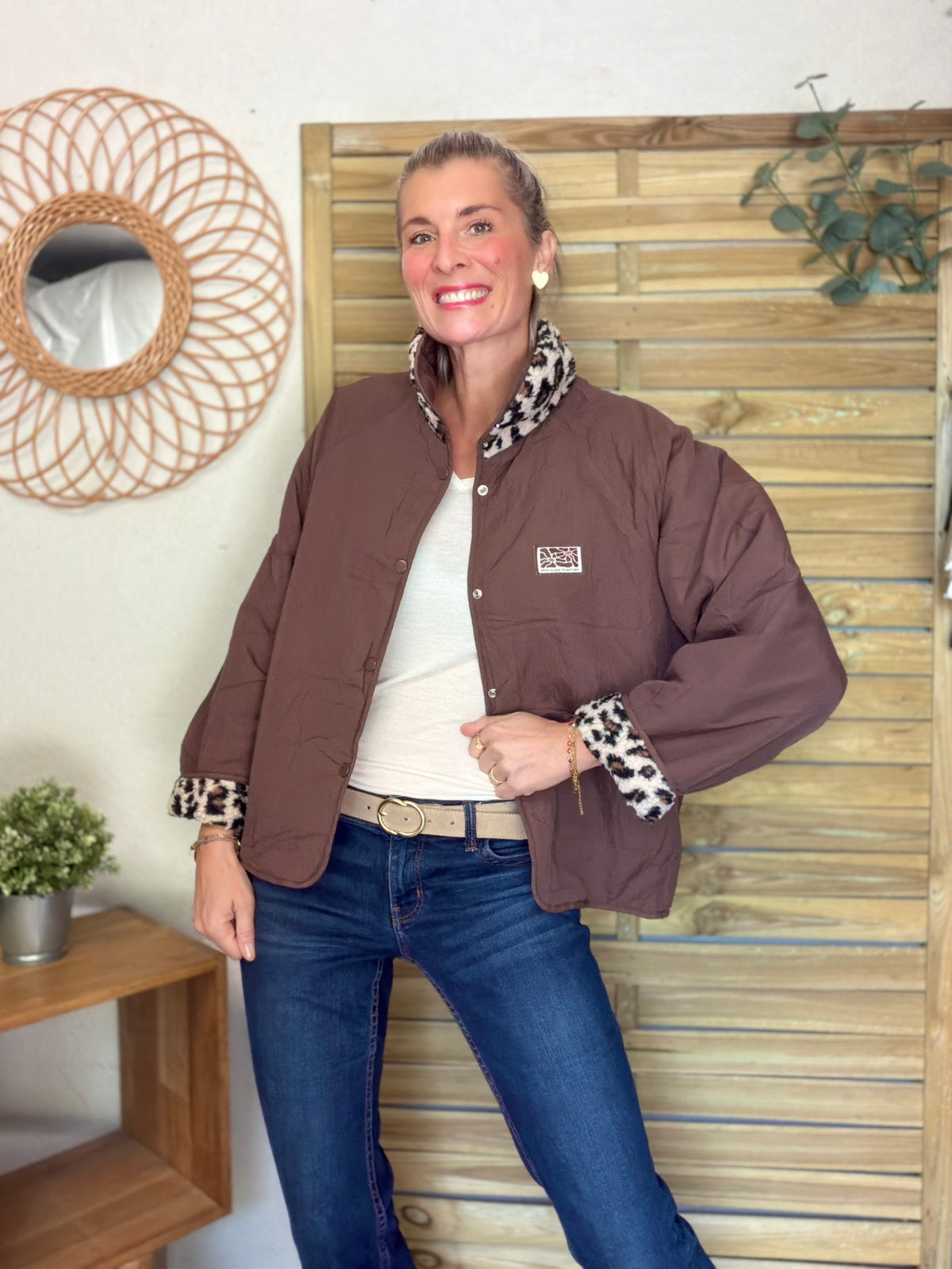 Veste matelassée réversible Sherpa AMÉLIE Choco / Léo