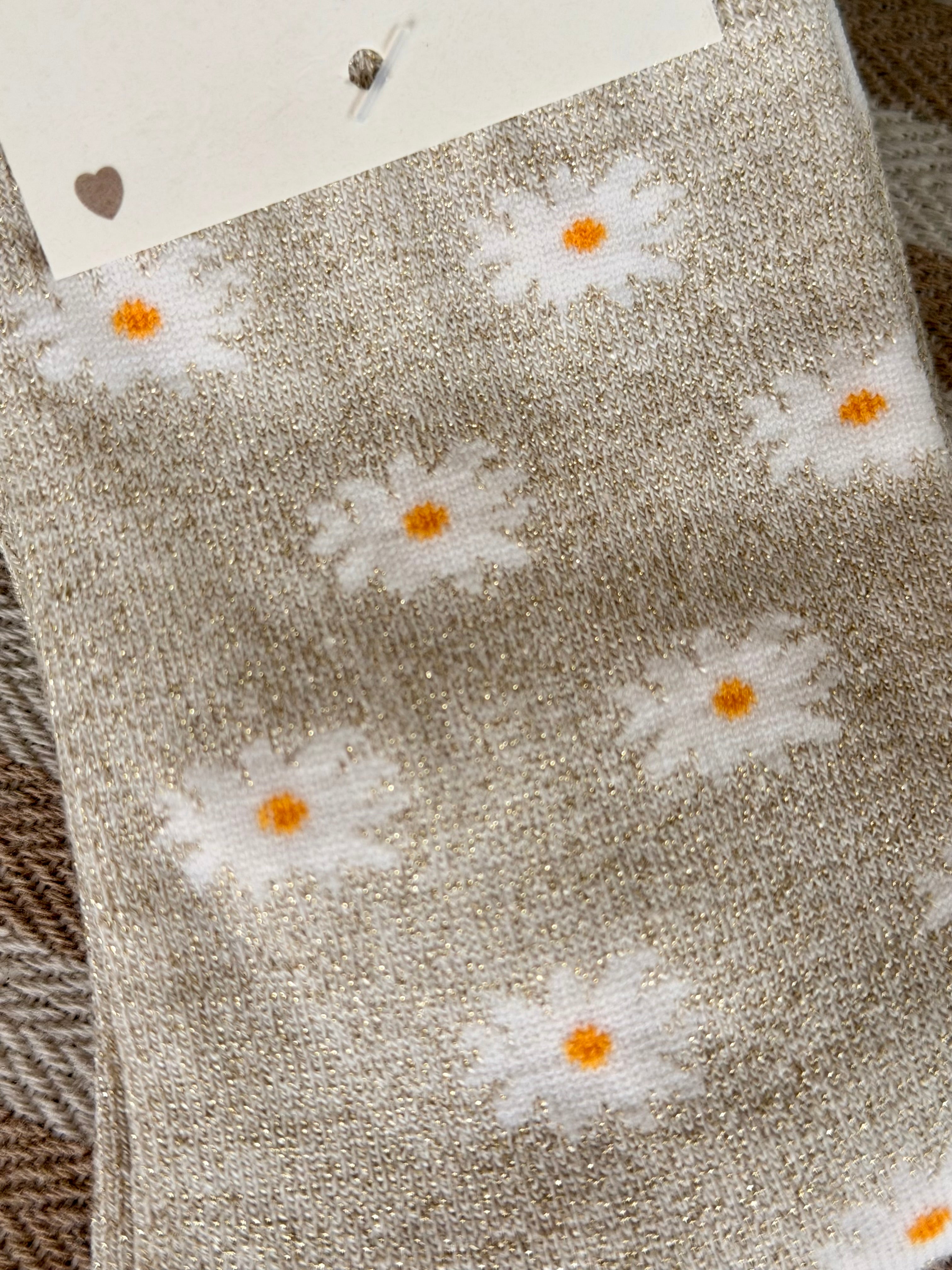 Chaussettes scintillantes glitter ZIA - Cerise 🍒 / Pâquerettes 🌼