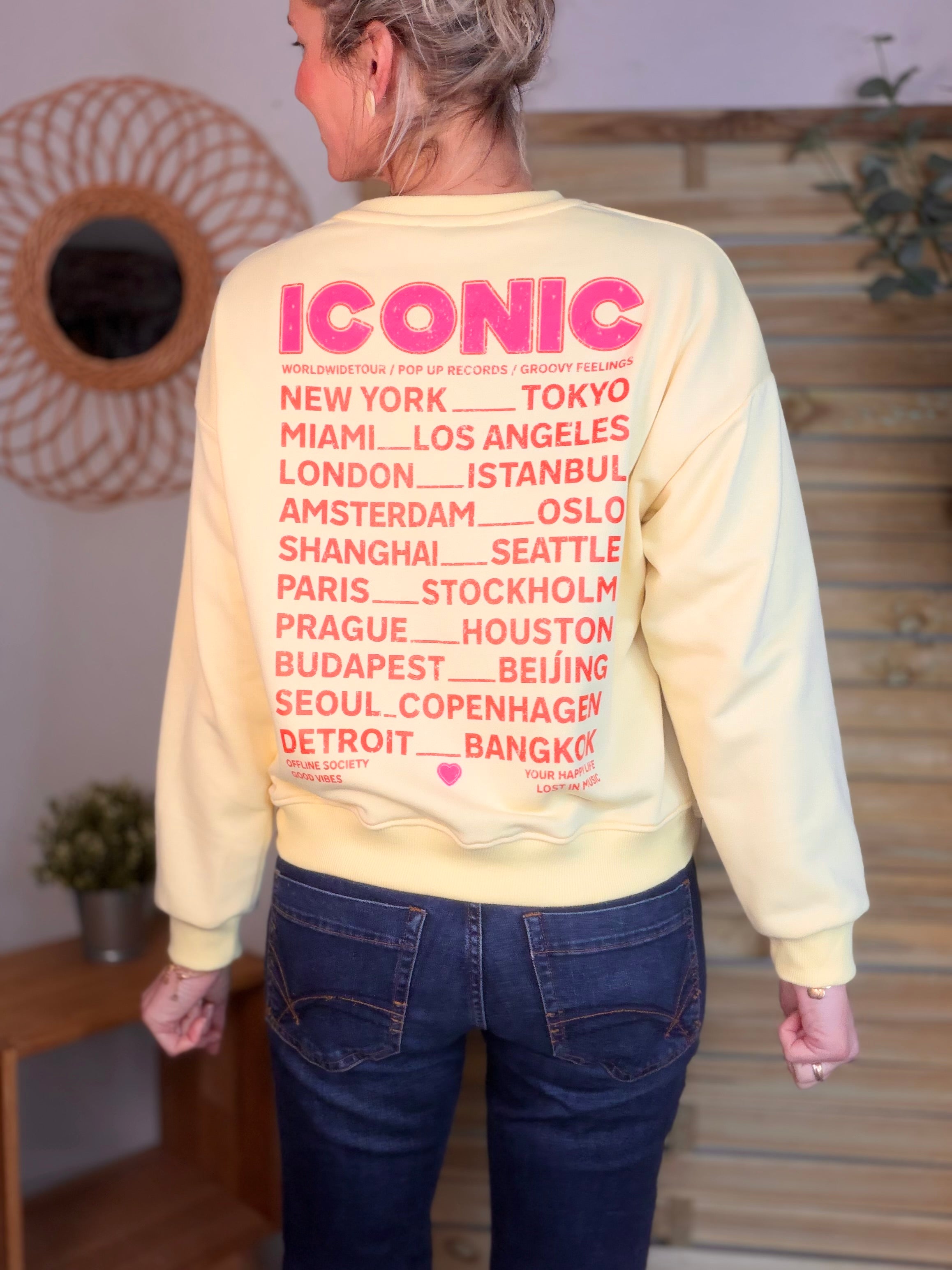 Sweat ICONIC COLINE - Jaune clair