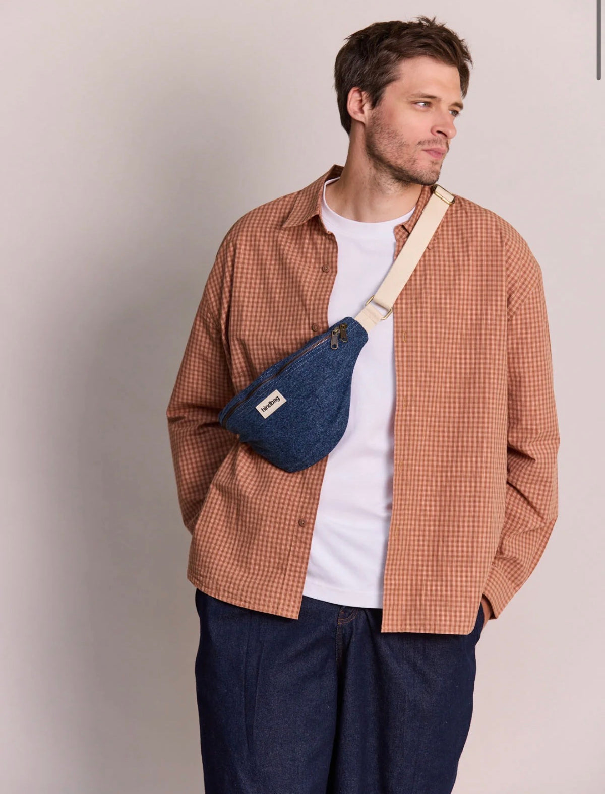 HINDBAG OLIVIA - Sac banane Denim bleu foncé