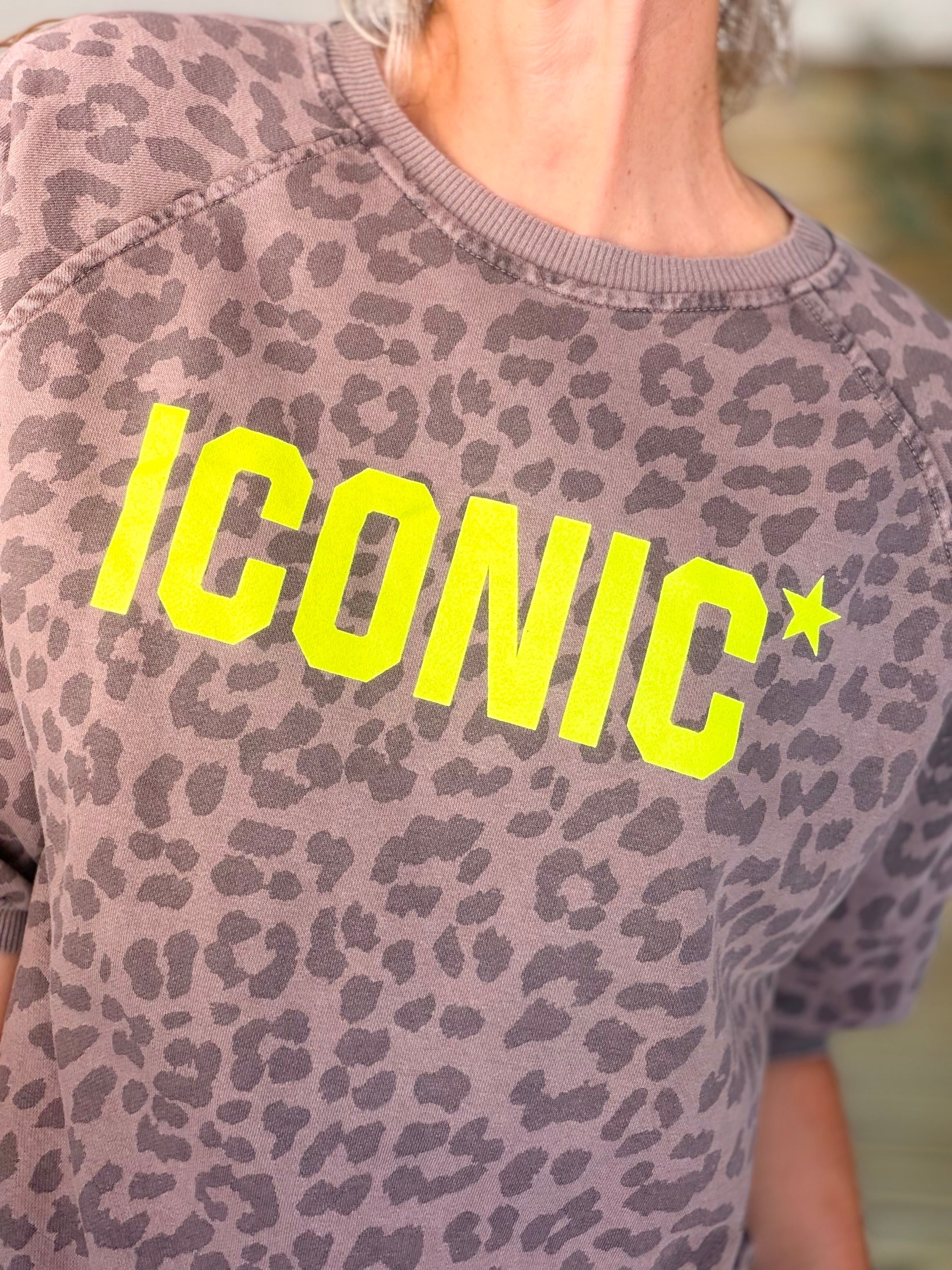 Sweat ICONIC Léo - ANGELA Café Jaune fluo