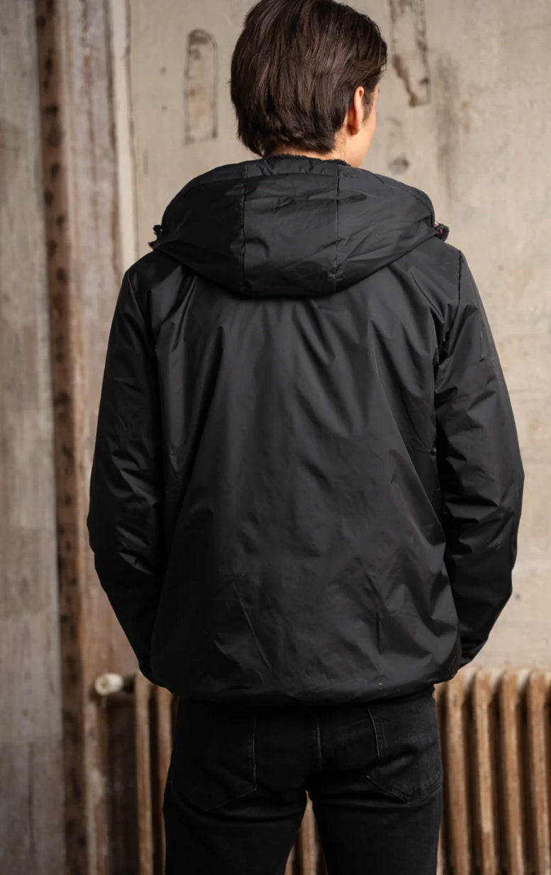 Veste sherpa noir online homme