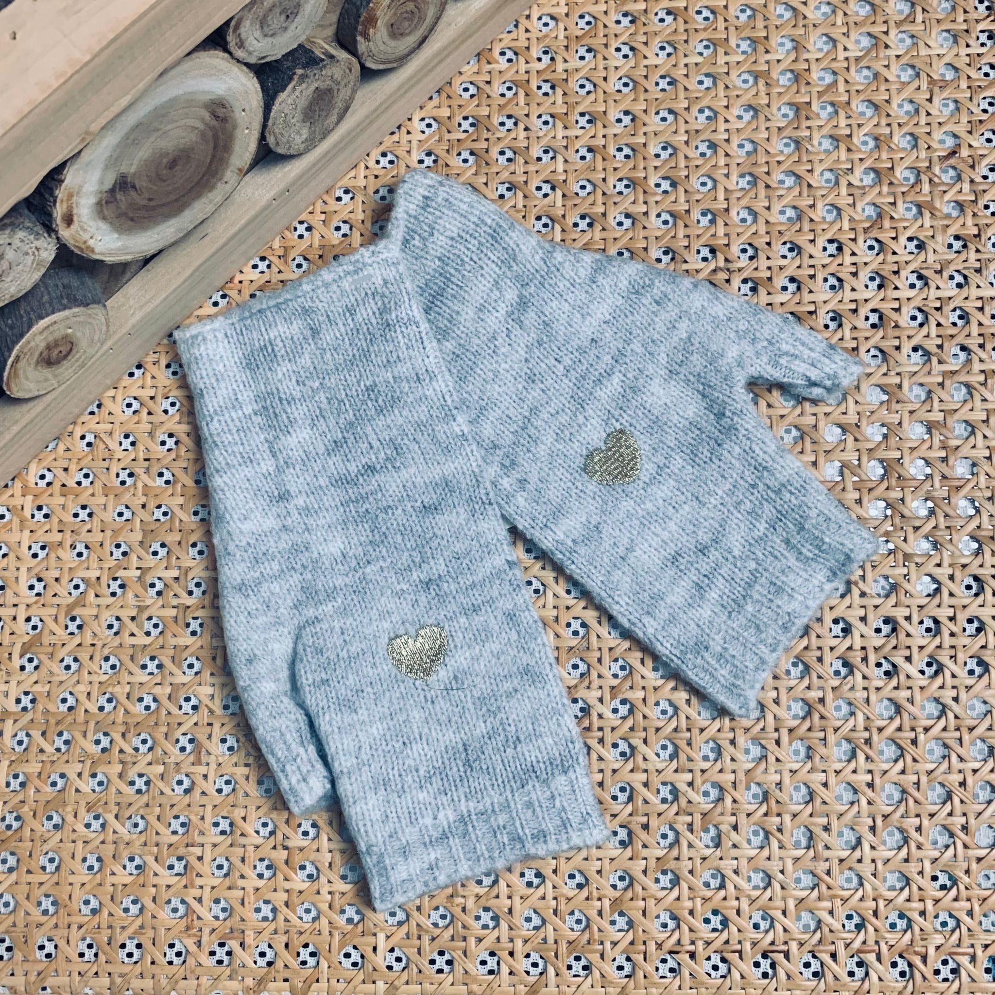 Mitaines CLARISSE avec coeur brodé 💛❤️