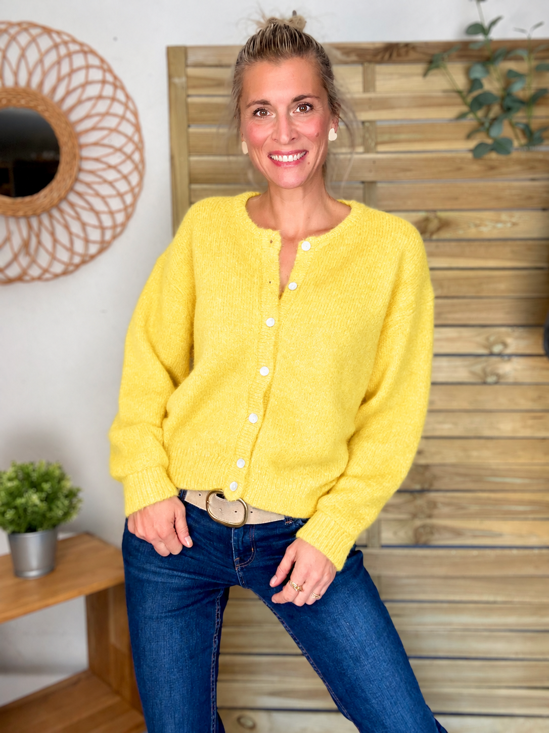 Gilet en maille MERYL - Jaune