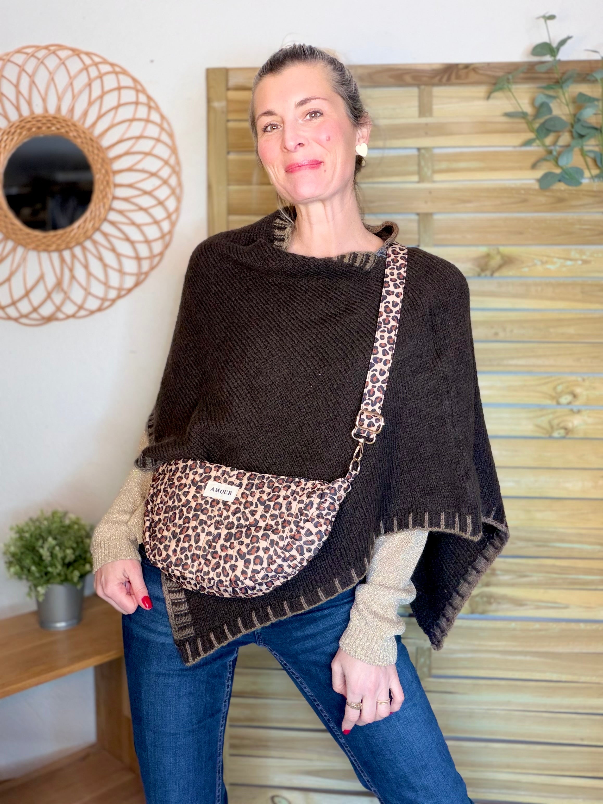 Sac demi-lune matelassé Amour JILL - Léo 🐆