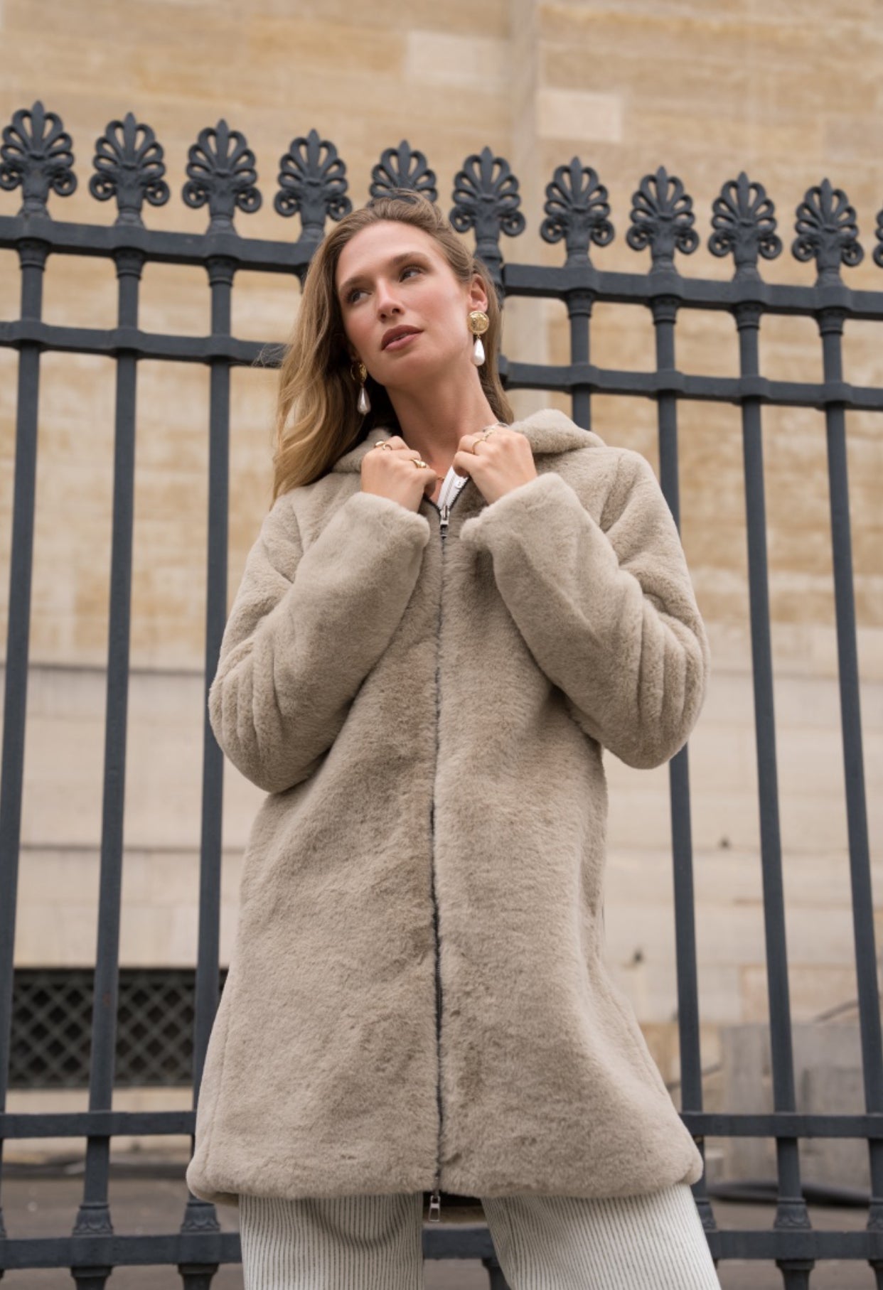 Parka Imperméable réversible fourrée Kaki / Beige ALIX - LAURA JO