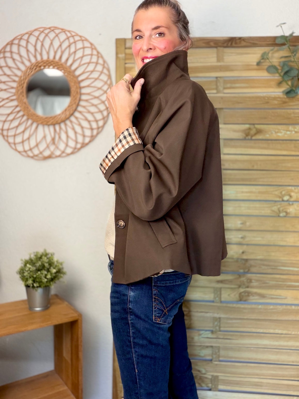 ⚡️ ARRIVAGE • Veste Trench, doublure à carreaux DANA Chocolat