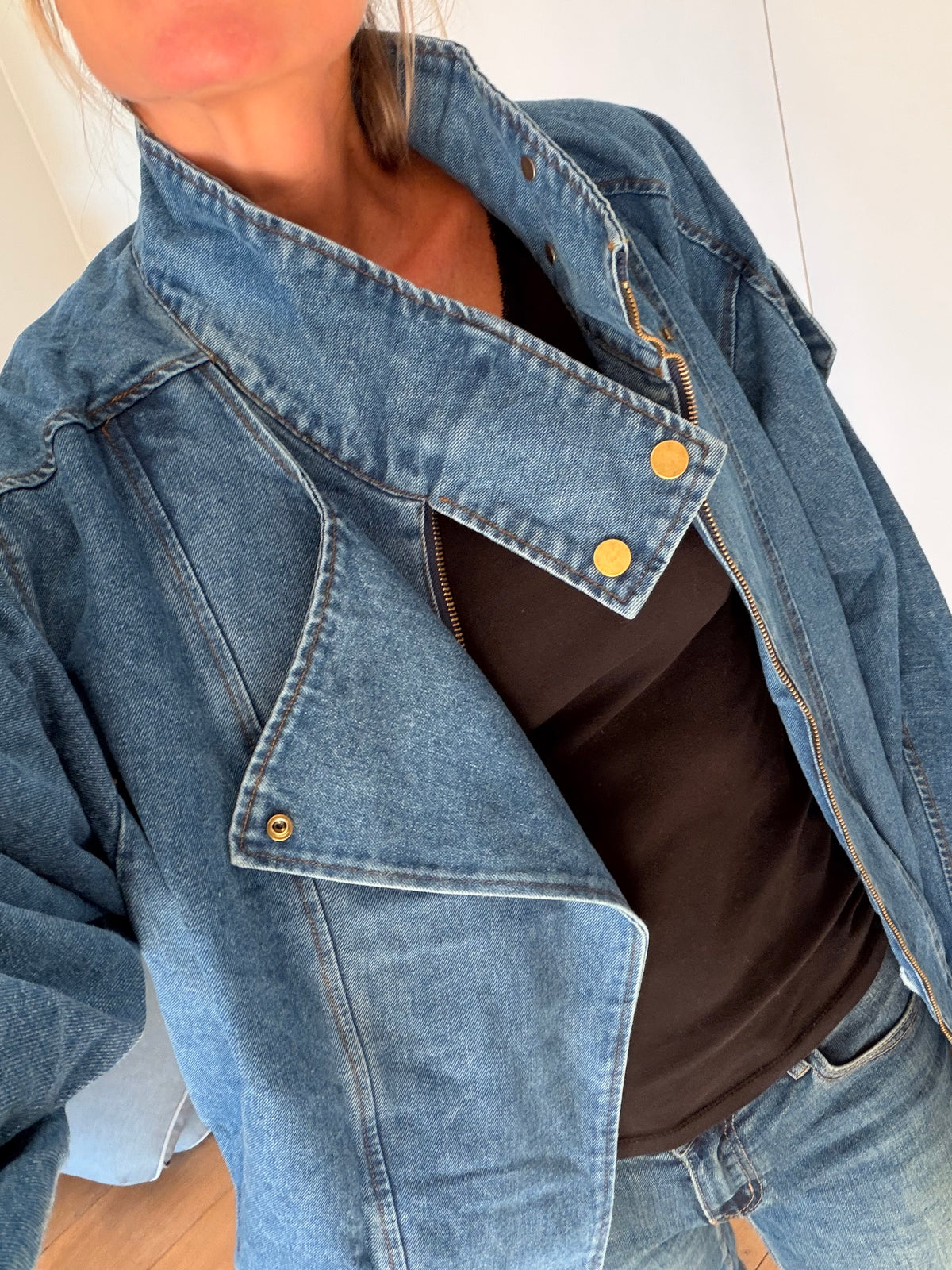Veste en jean oversized col montant ARIANE