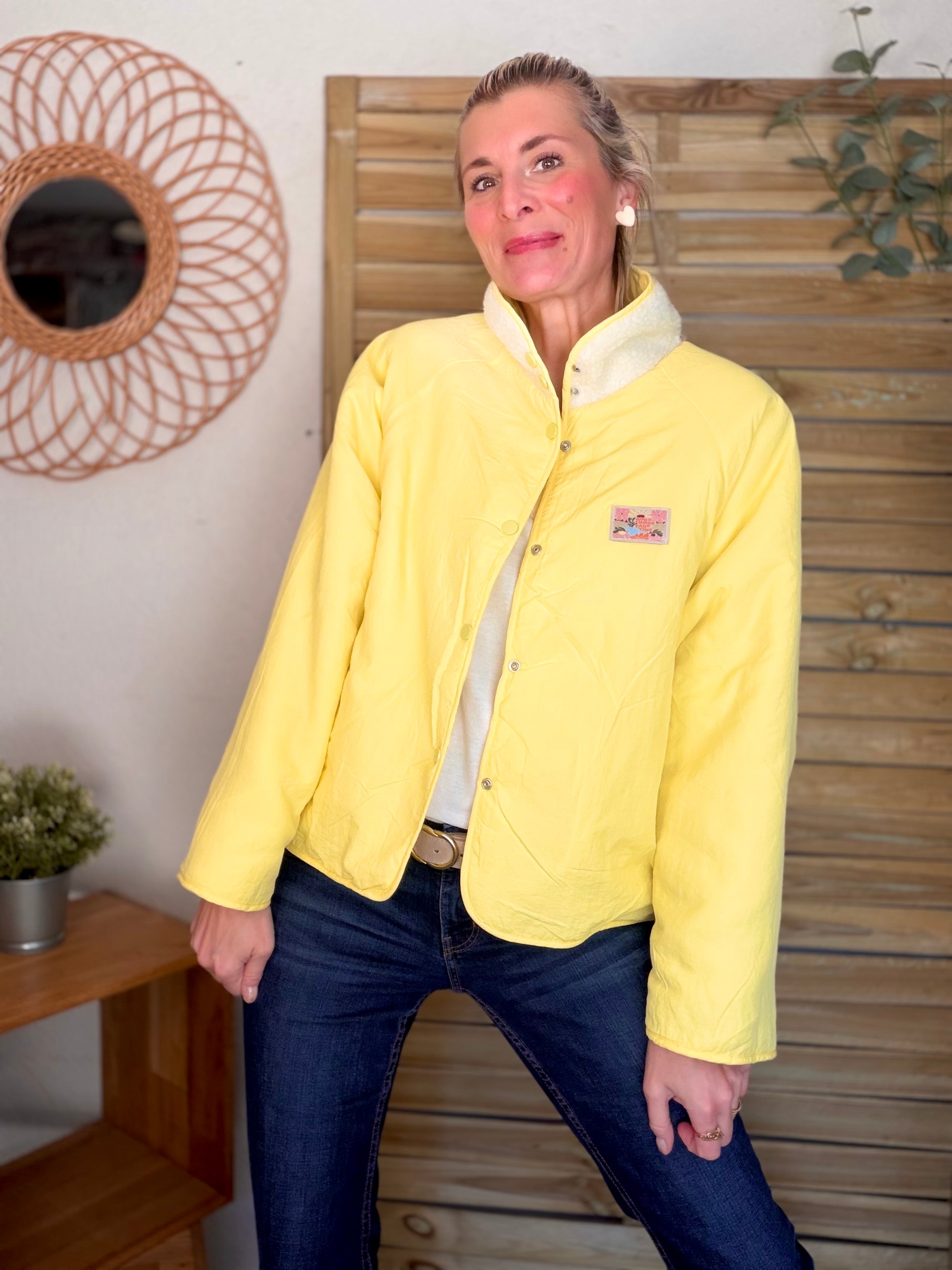 Veste matelassée réversible Sherpa AMÉLIE Jaune