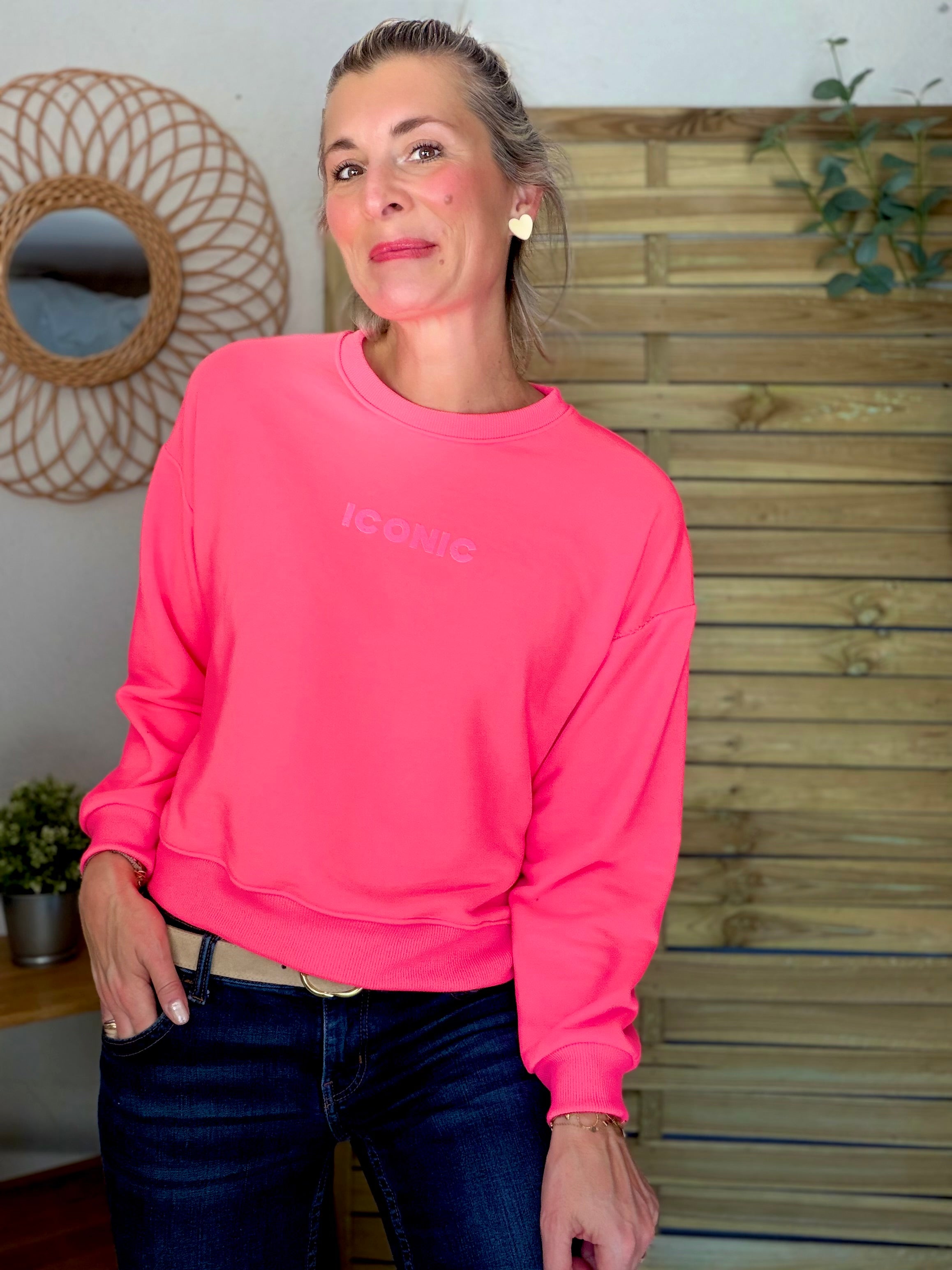 Sweat ICONIC COLINE - Rose fluo