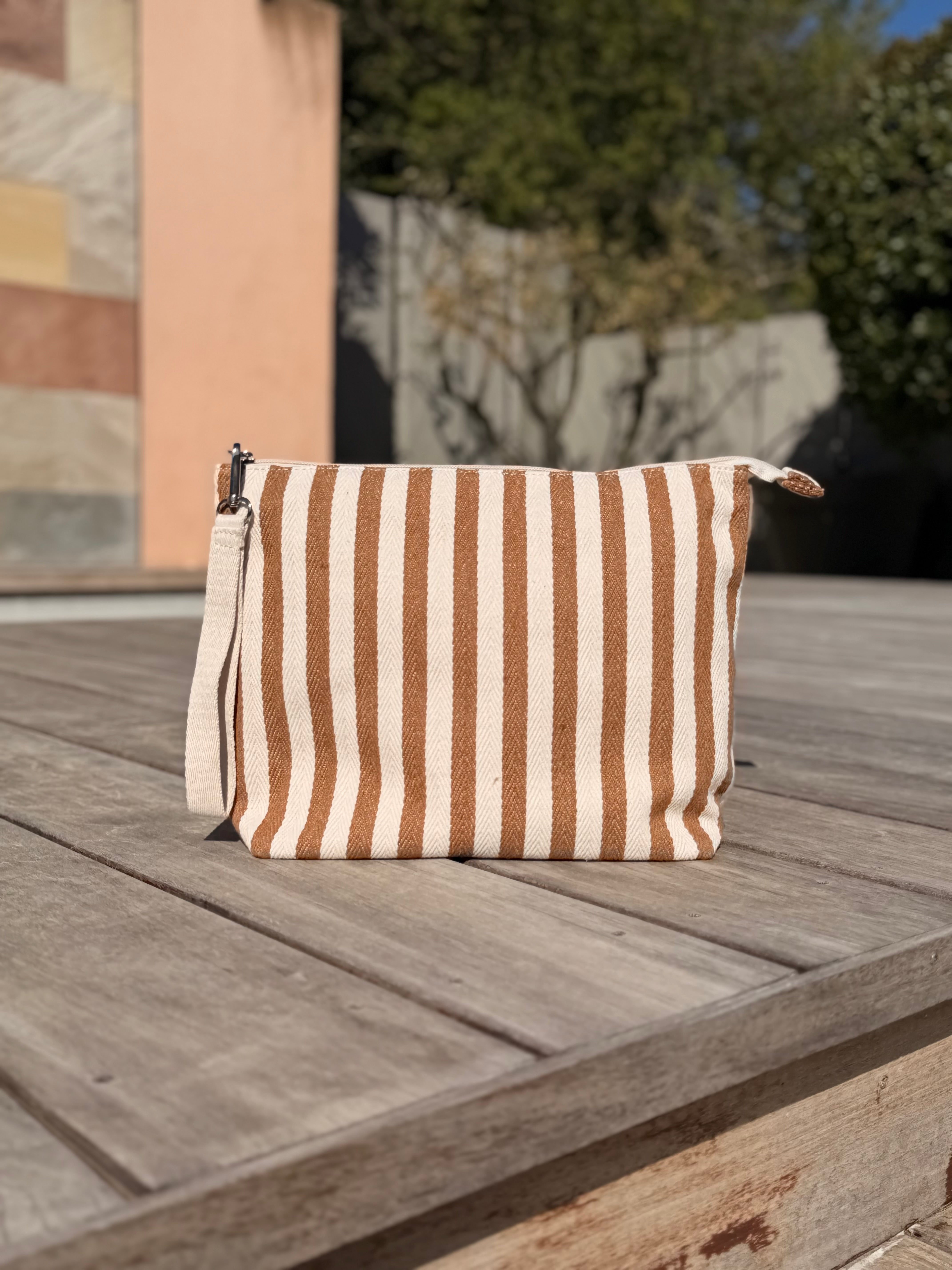 Pochette / Trousse de toilette rayée PAULINA
