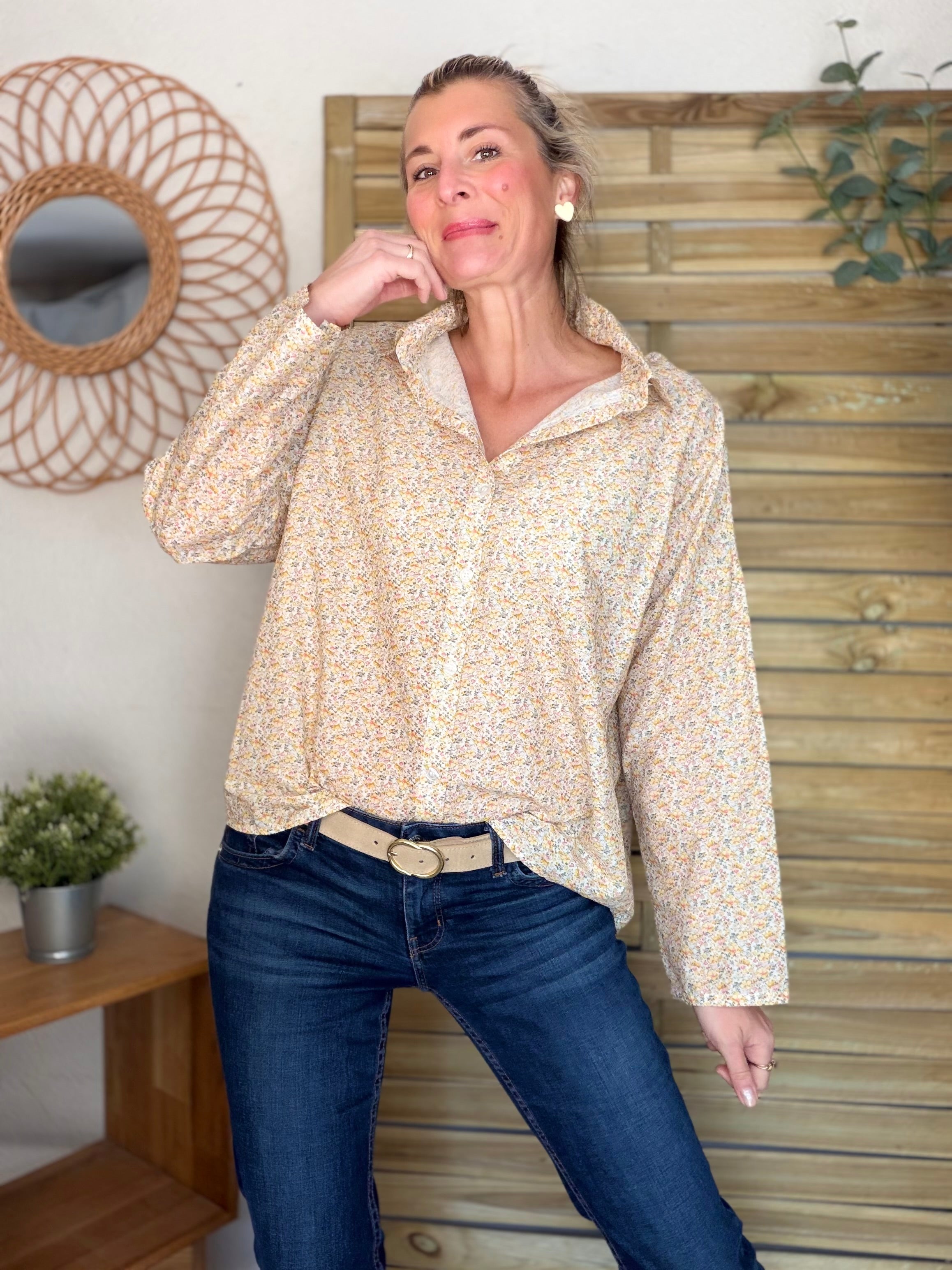 Chemise imprimée Liberty AZÉLIE Jaune