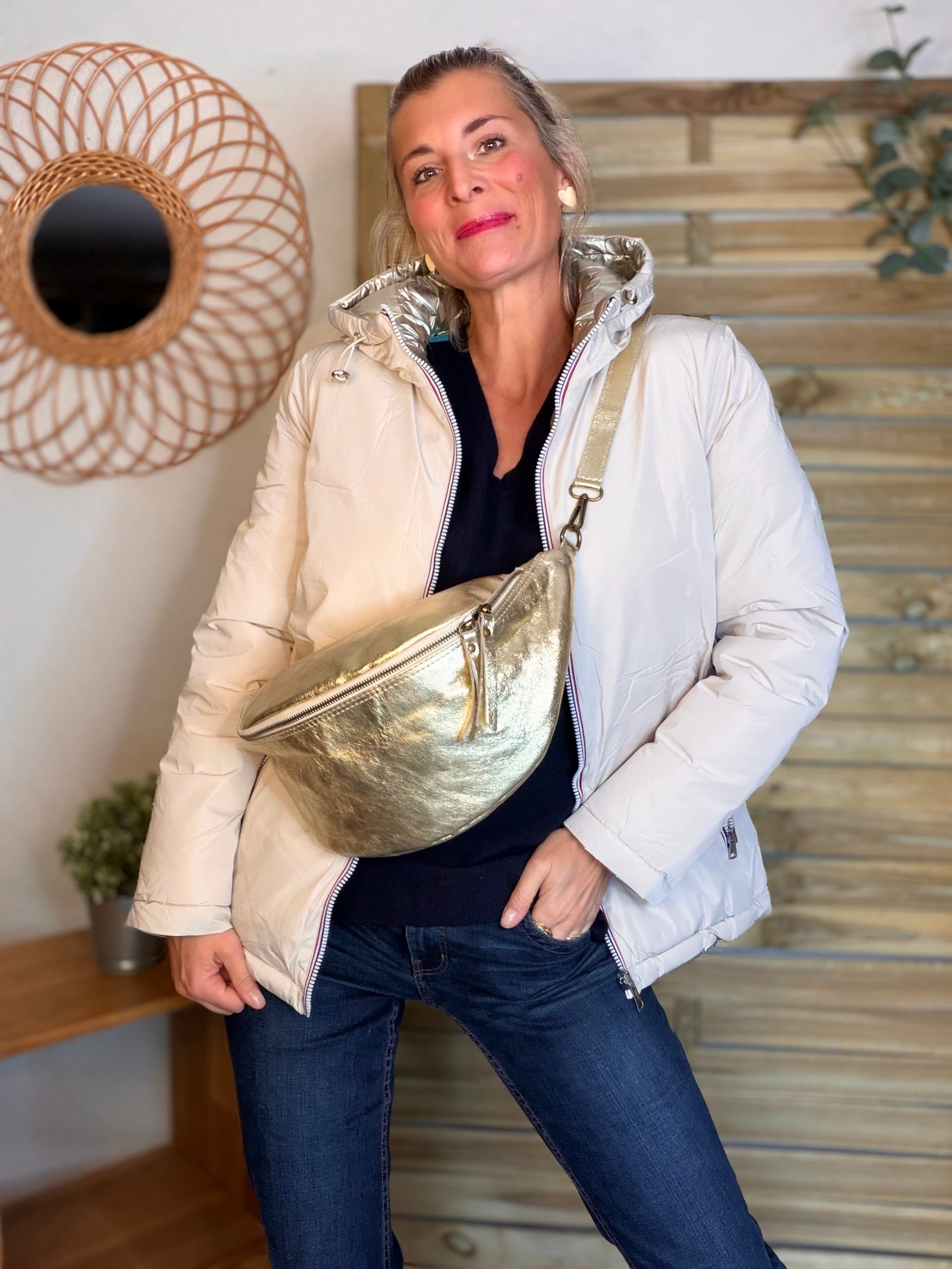 ⚡️PÉPITES FRIDAY - Doudoune imperméable réversible longue ANGÈLE COURT - Écru - MELYA MELODY