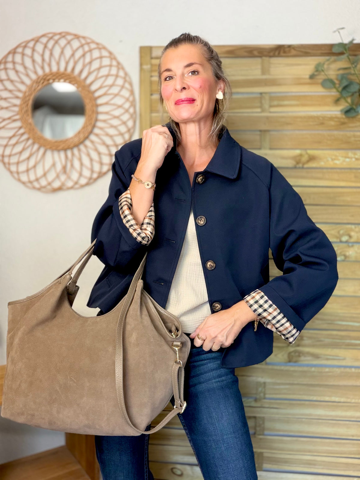 ⚡️ ARRIVAGE • Veste Trench, doublure à carreaux DANA Bleu marine