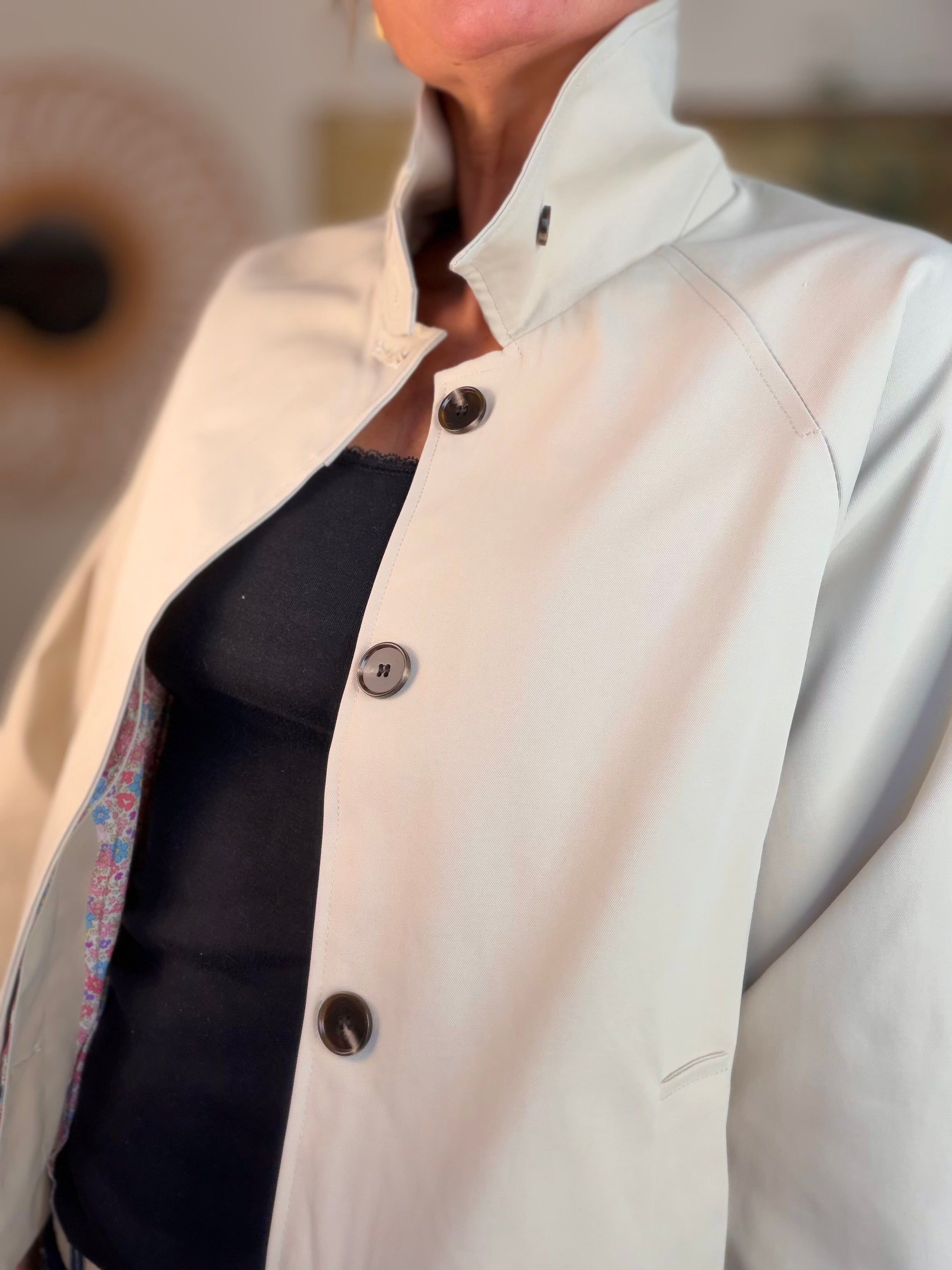 Veste Trench avec Liberty - MADELEINE Beige