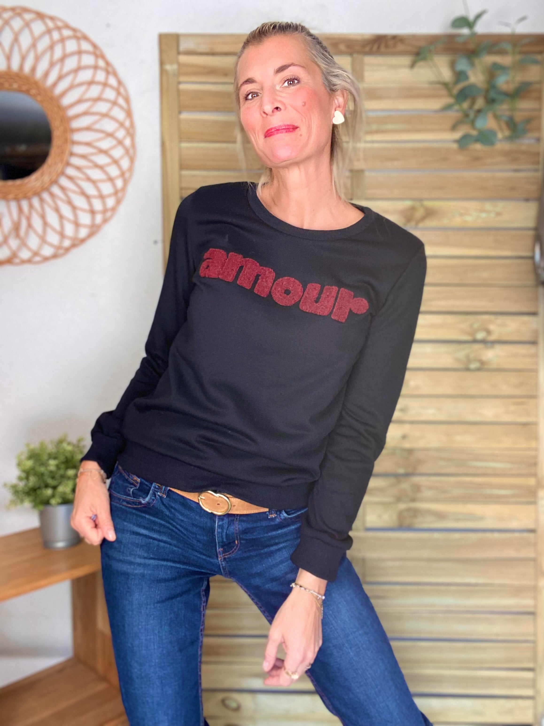 Sweat amour DORIA - Noir / Bordeaux
