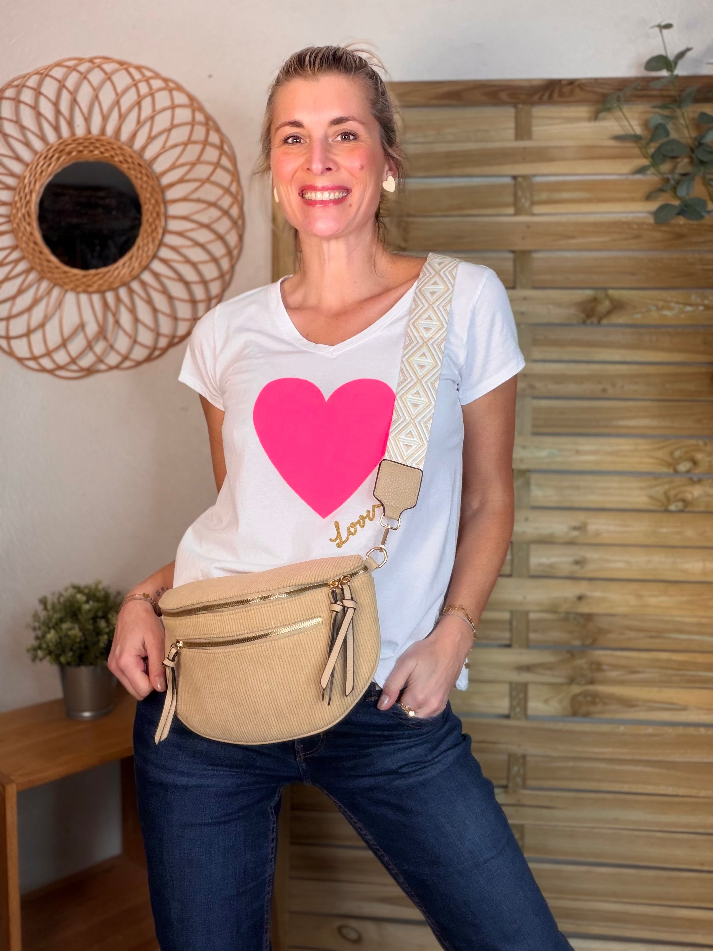 Tee shirt Gros Coeur Fuschia VERA 🩷