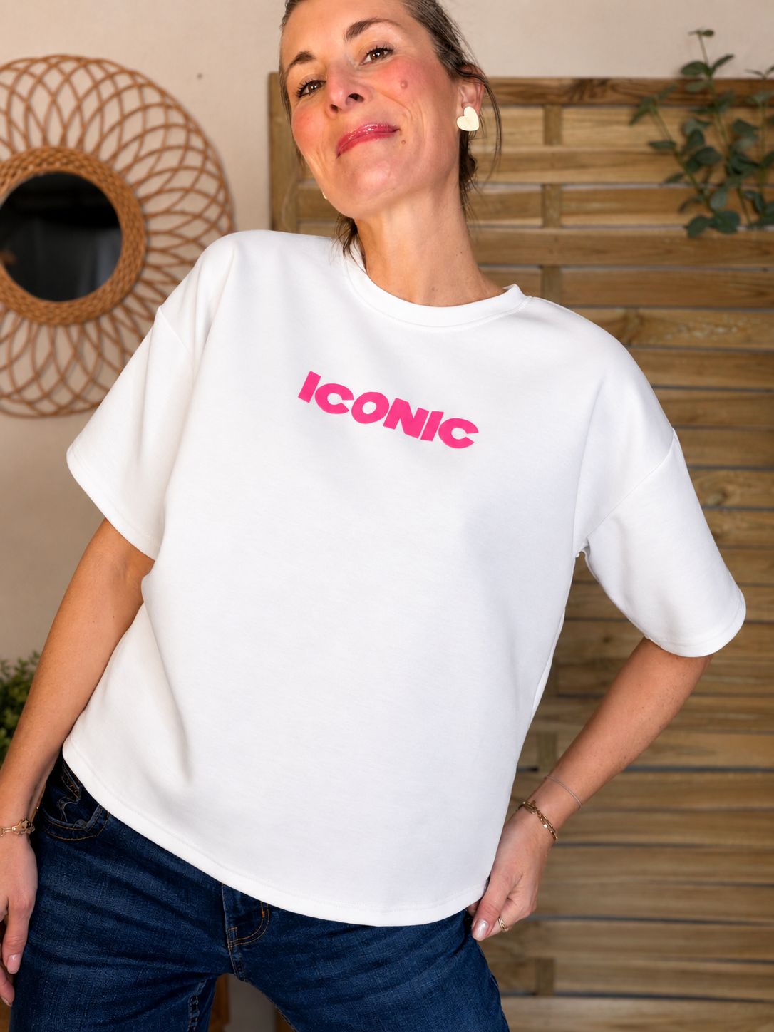 Tee shirt ICONIC matière sweat - THÉA Blanc