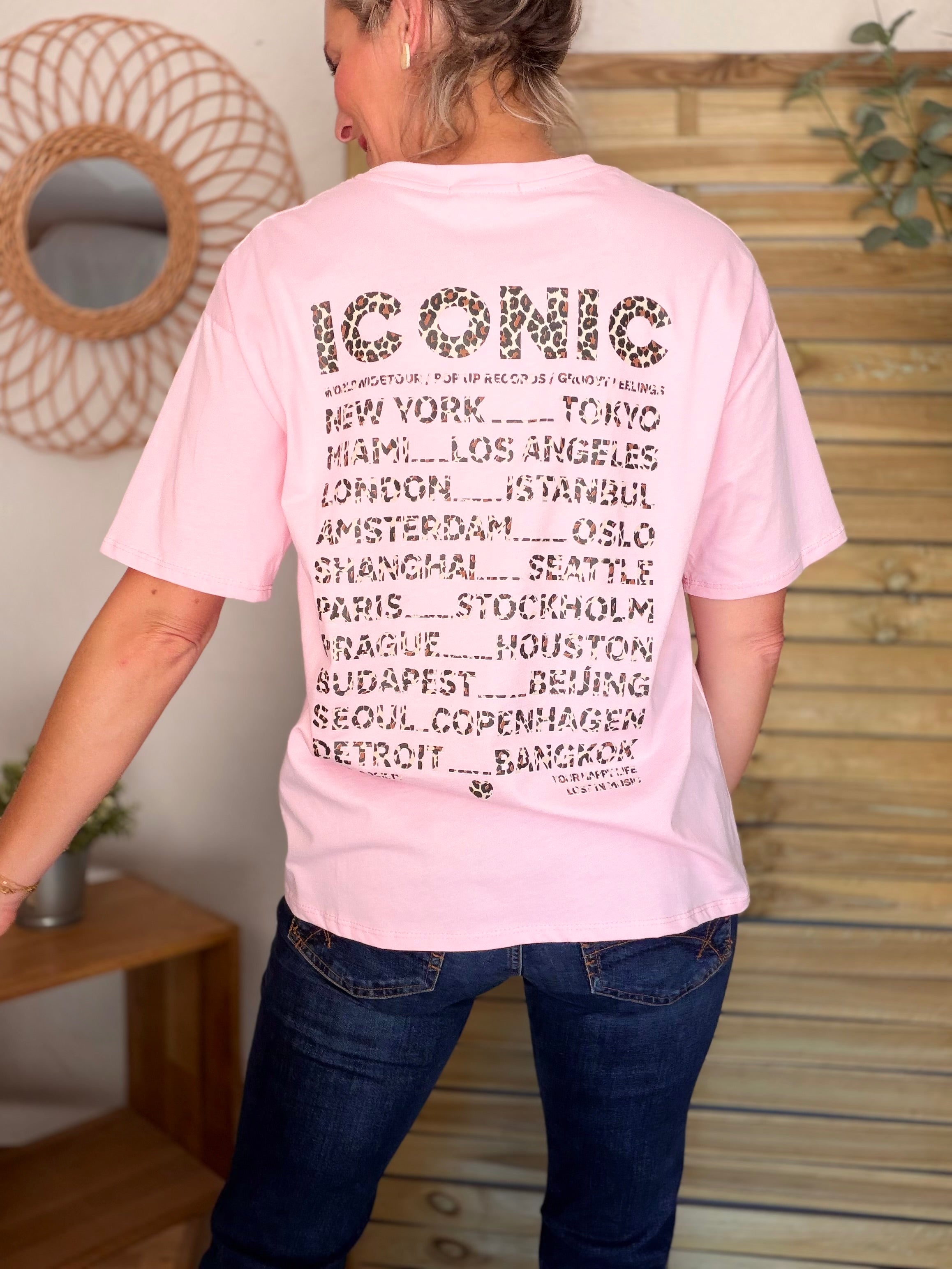 Tee shirt ICONIC Léo LÉONA Rose