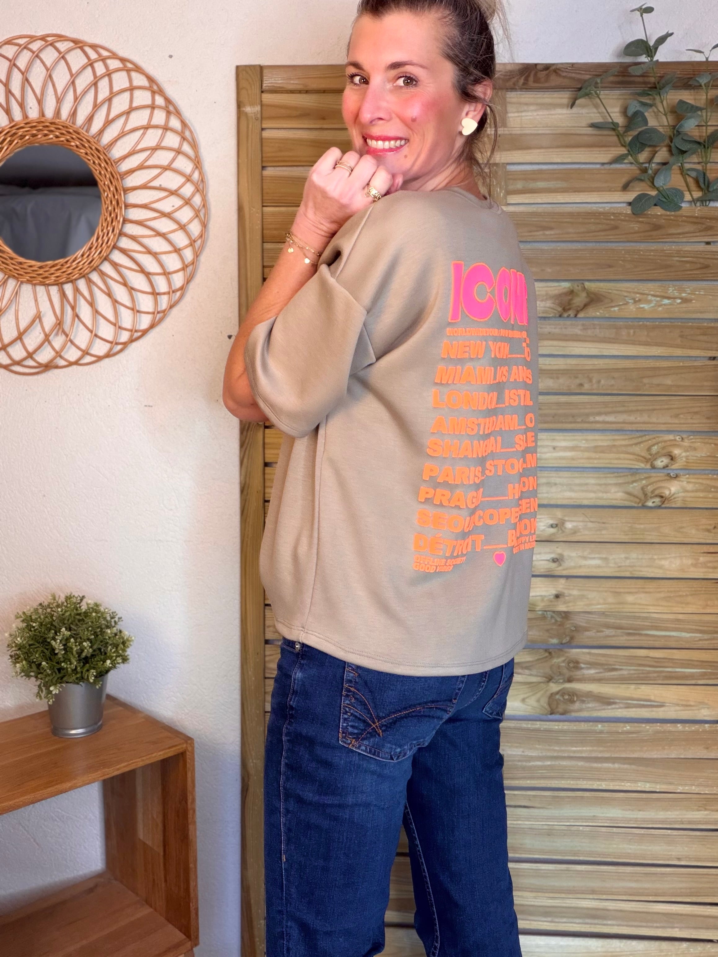 Tee shirt ICONIC - THÉA Taupe