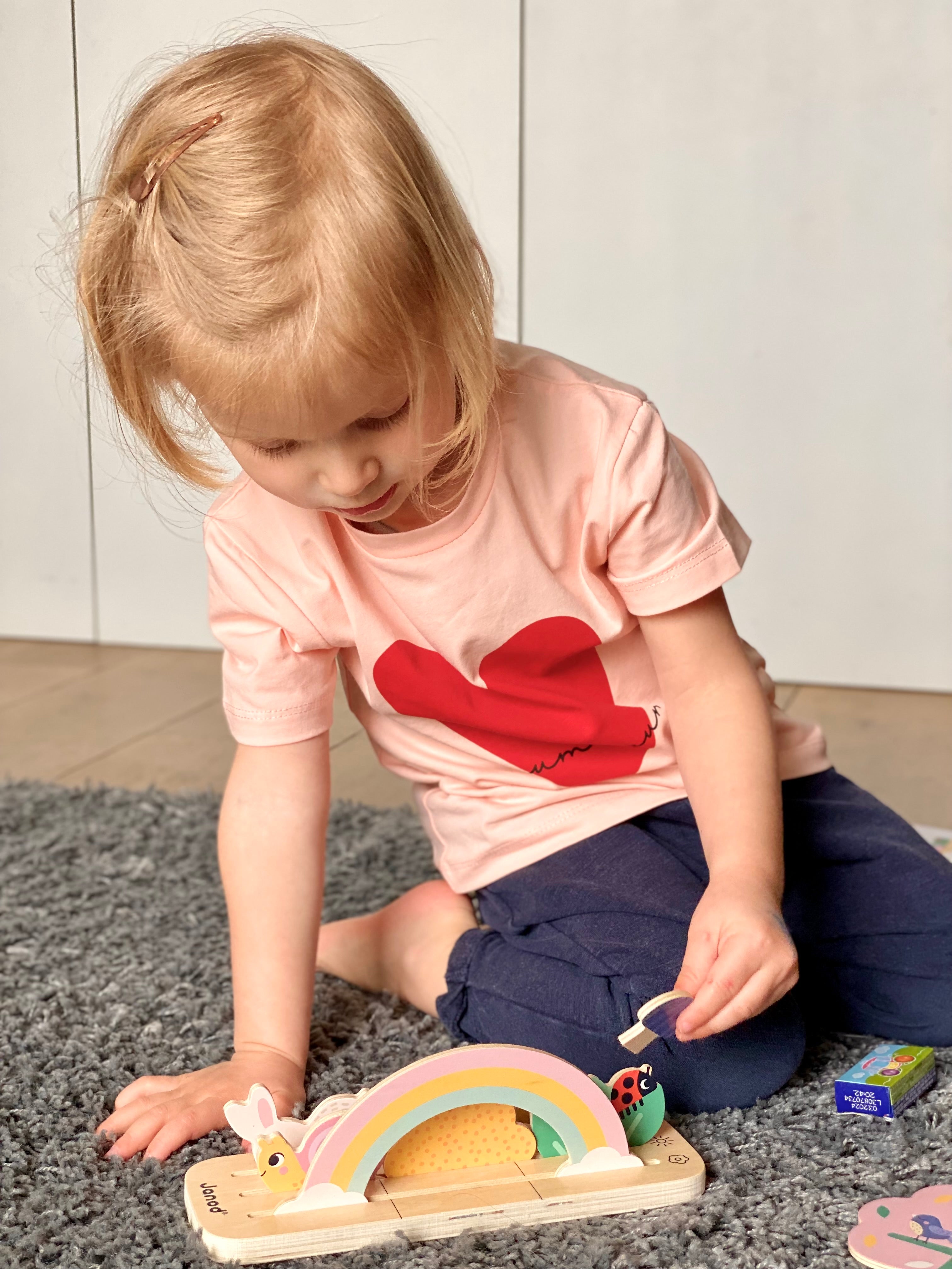 Tee shirt FAMILY rose, coeur rouge BOUM BOUM - taille 2 ans au XL - FIN DE SÉRIE