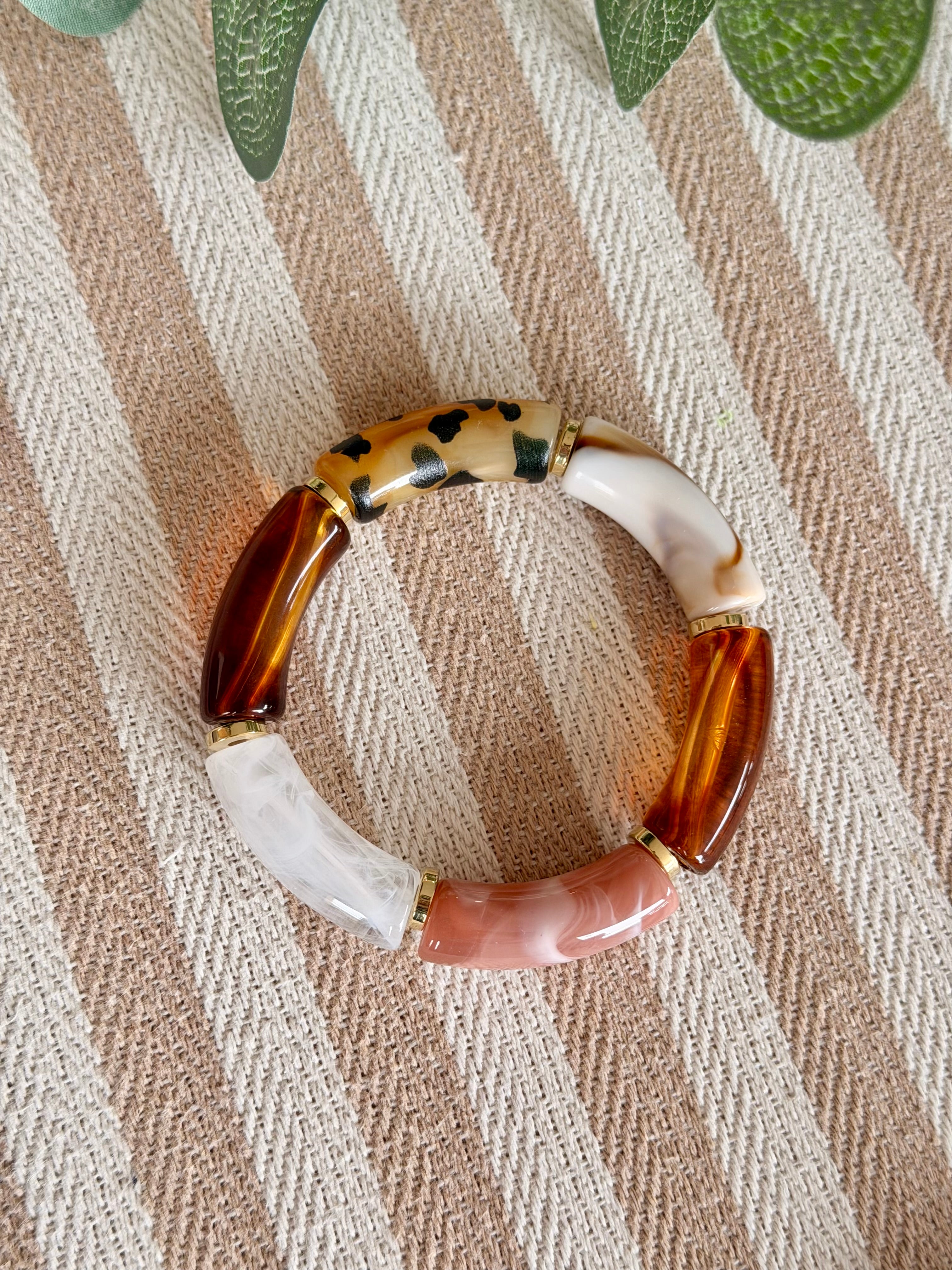 Bracelet jonc élastiqué motif Léo 🐆 ÉMILIA