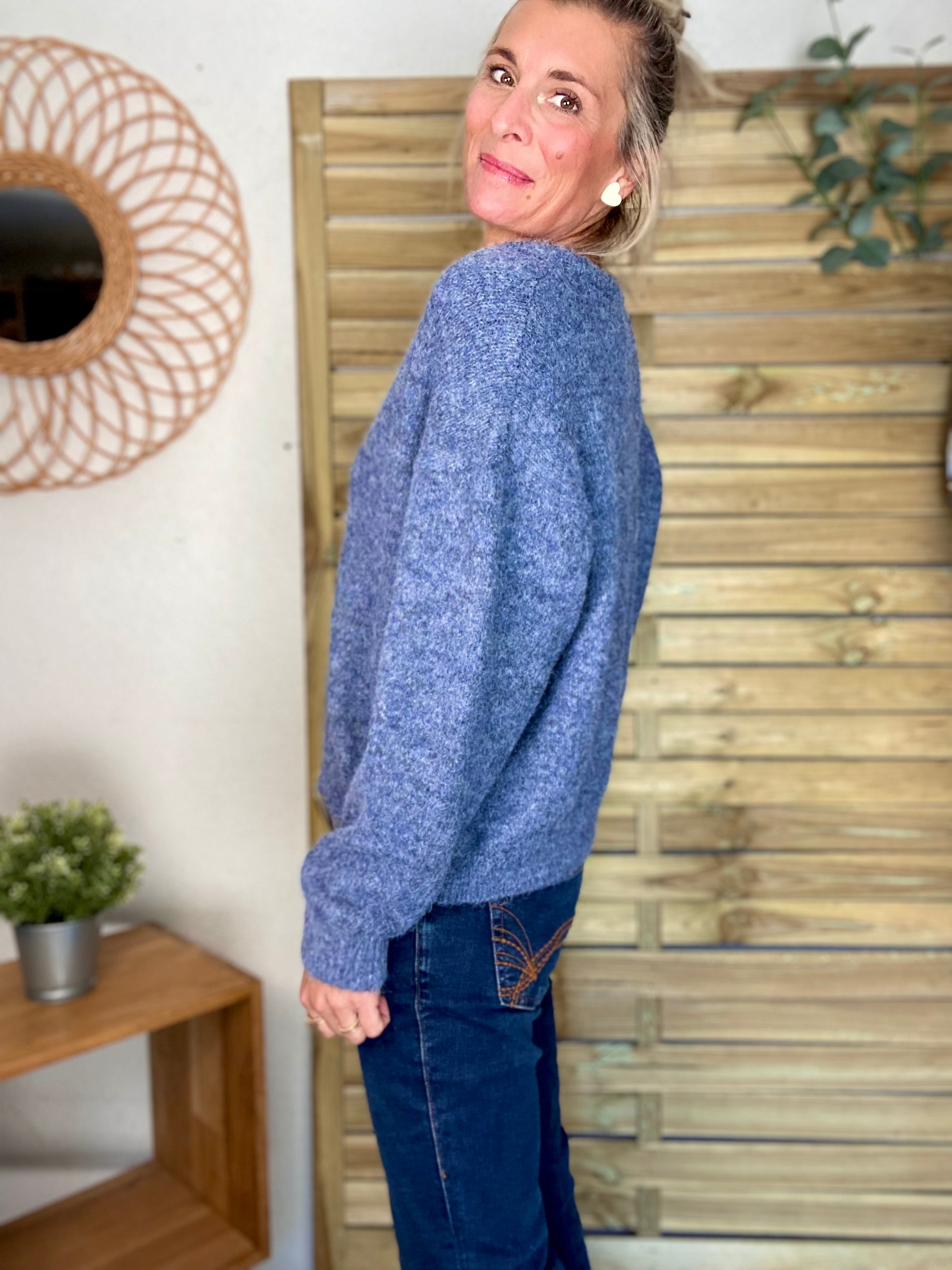 Gilet en maille MERYL - Denim