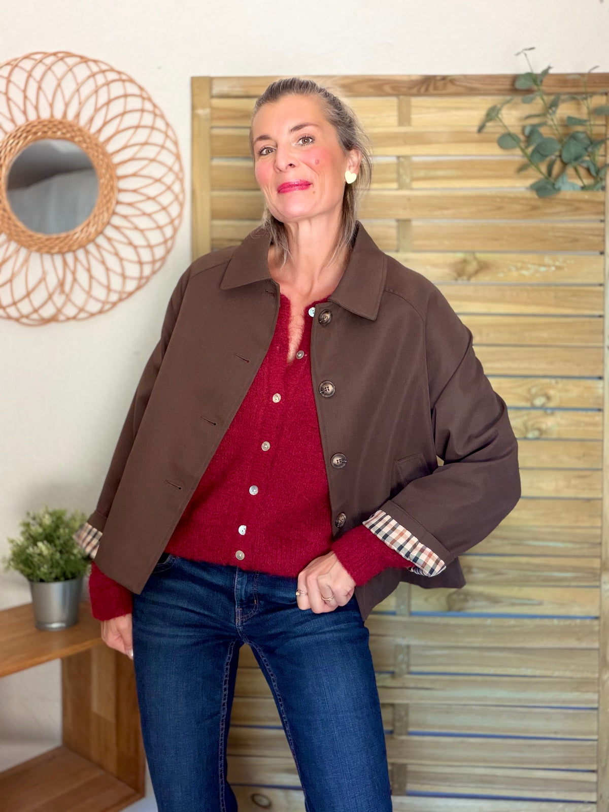 Gilet en maille MERYL - Cerise
