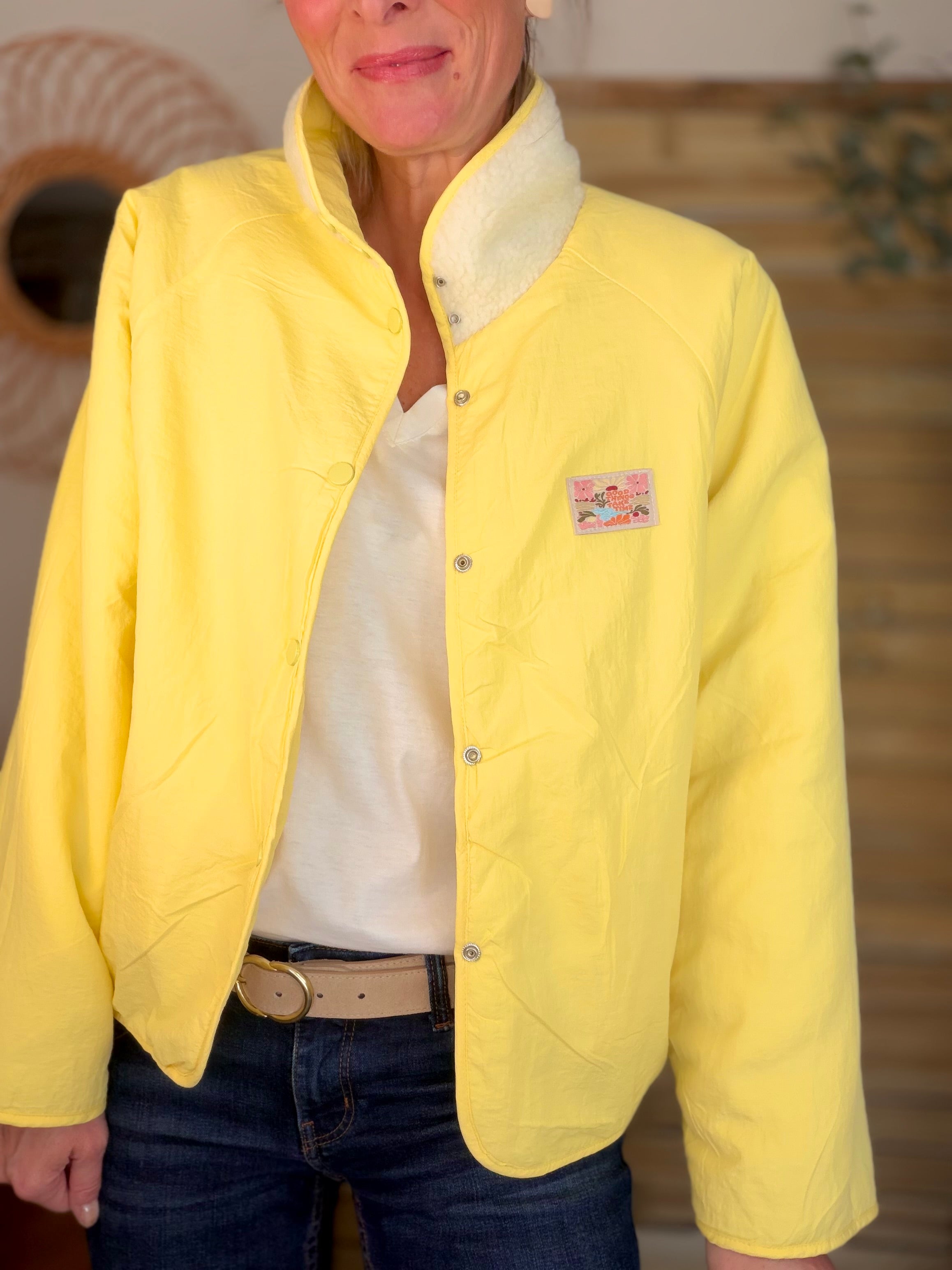 Veste matelassée réversible Sherpa AMÉLIE Jaune