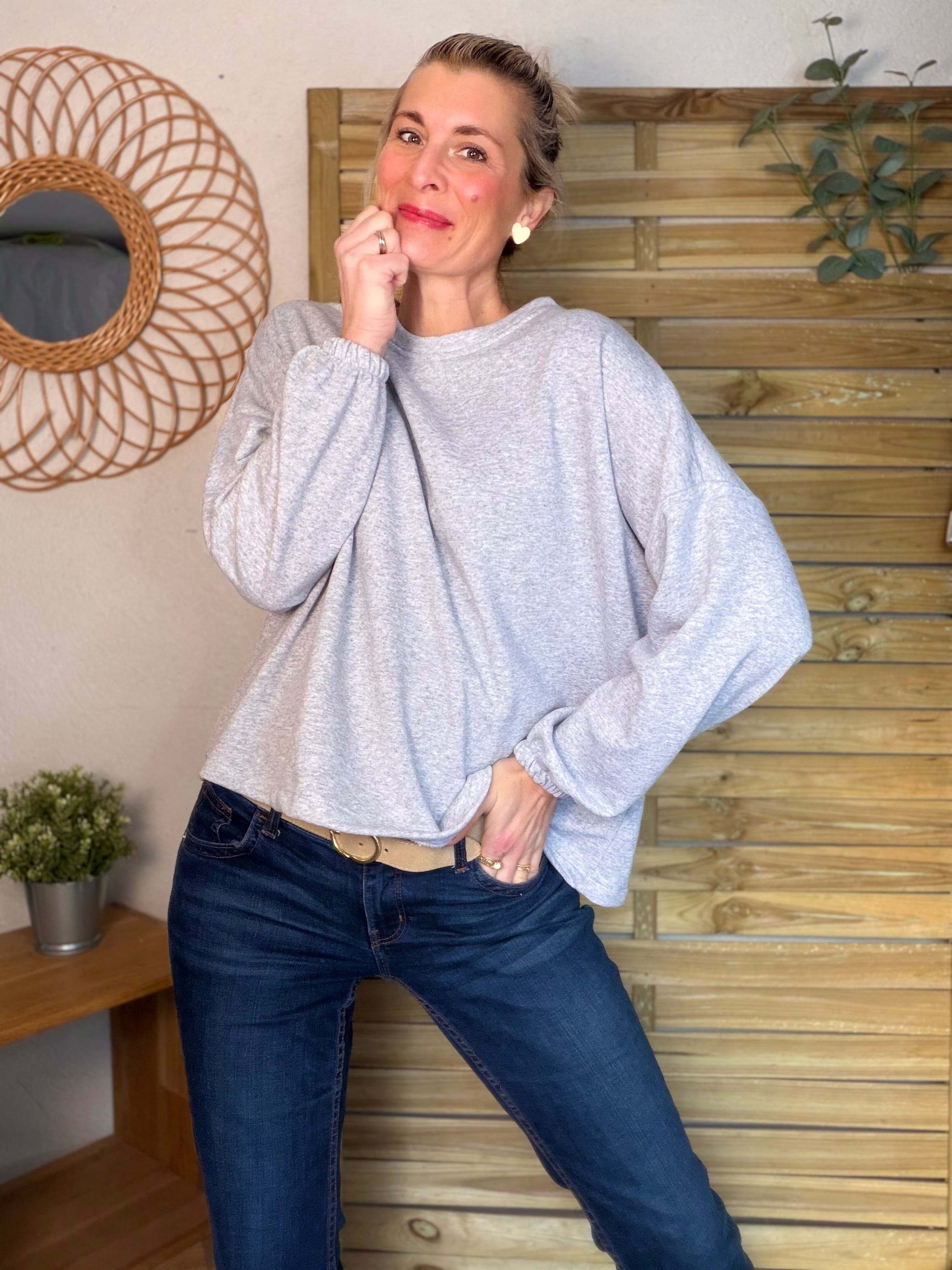 Sweat oversized GOOD VIBES multicolore - GINA