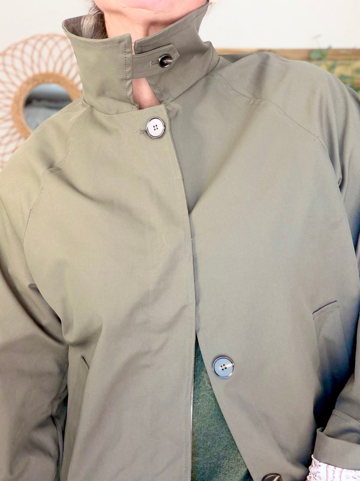 Veste Trench avec Liberty - MADELEINE Kaki