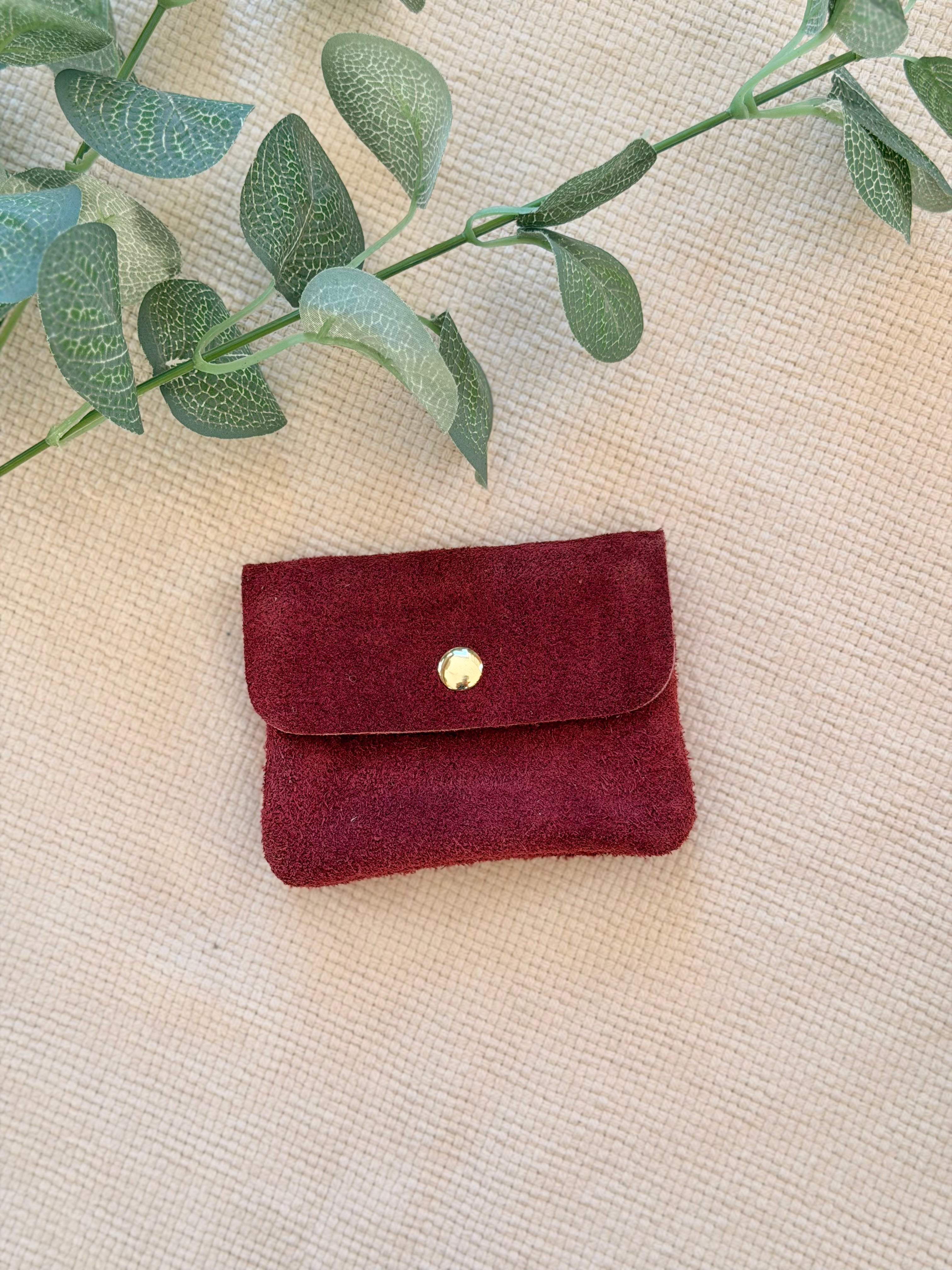 Porte monnaie / porte carte en cuir daim ACHILLE