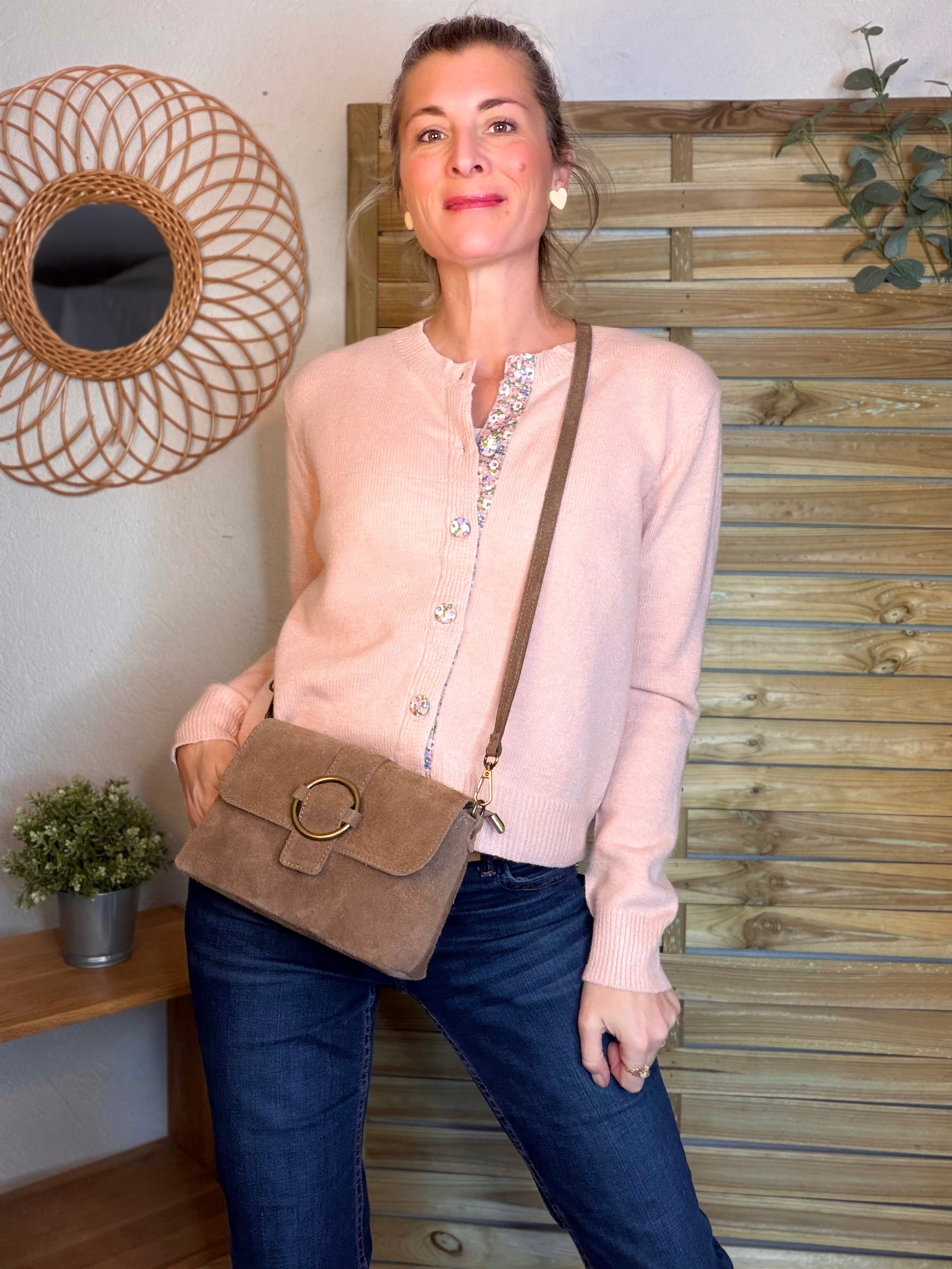 ⚡️ ARRIVAGE - Gilet rose avec détails Liberty ANÉMONE