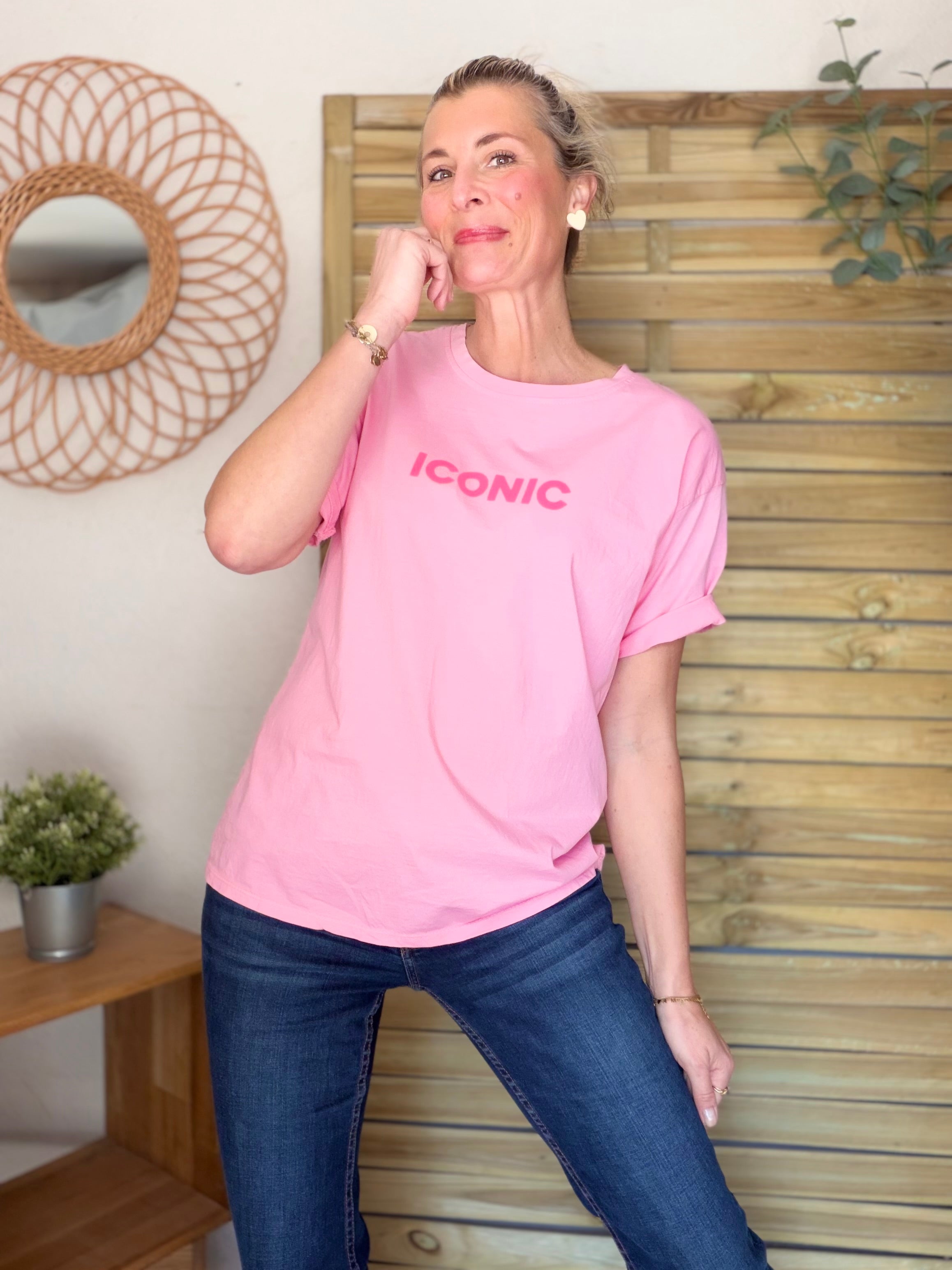 Tee shirt ICONIC DANA Rose bonbon