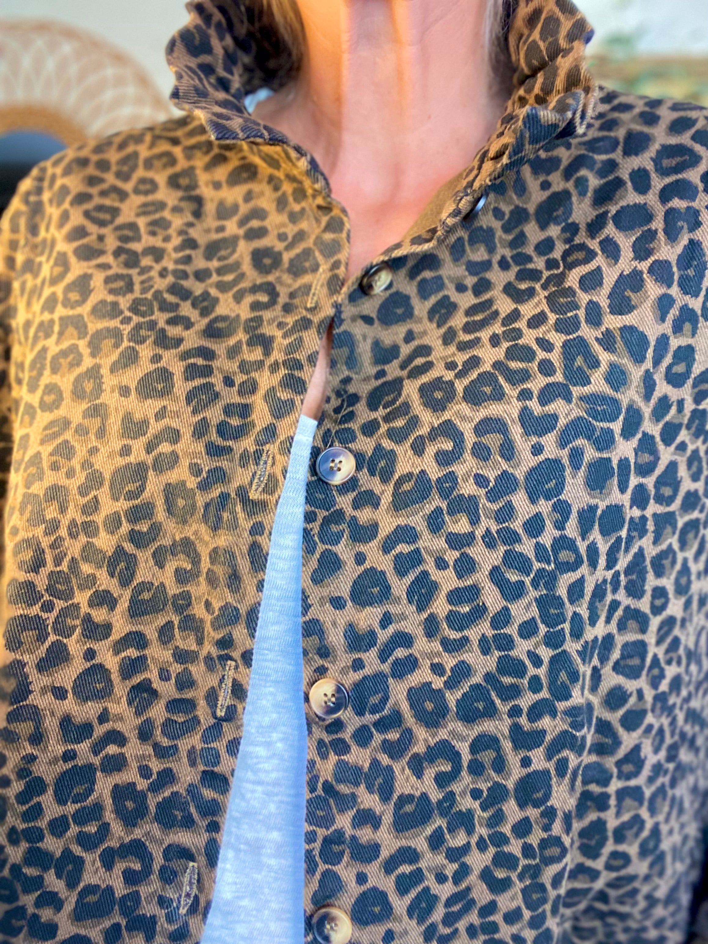 Veste / Chemise en coton, col victorien volanté LISA - Léo 🐆