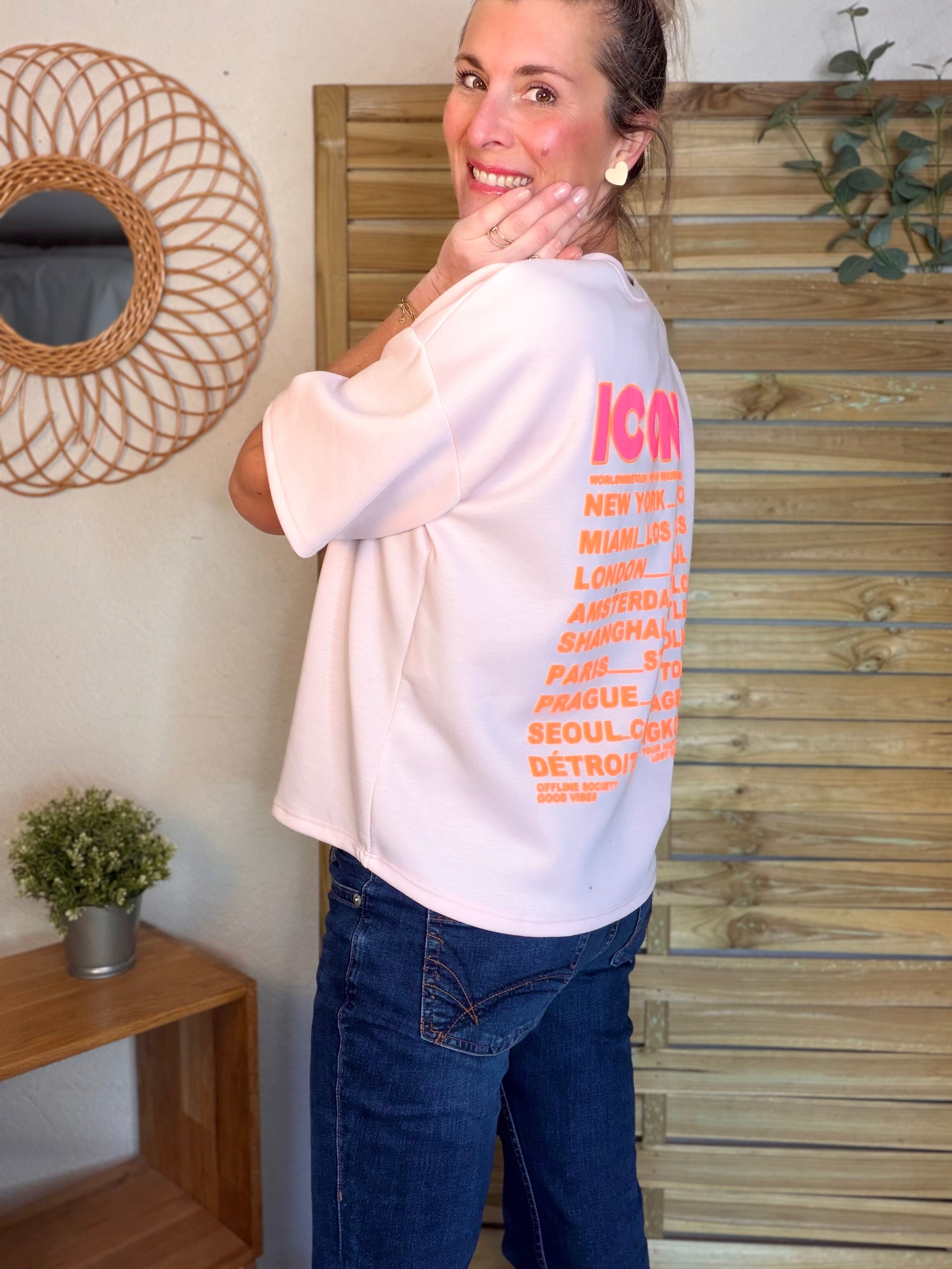 Tee shirt ICONIC - THÉA Rose clair