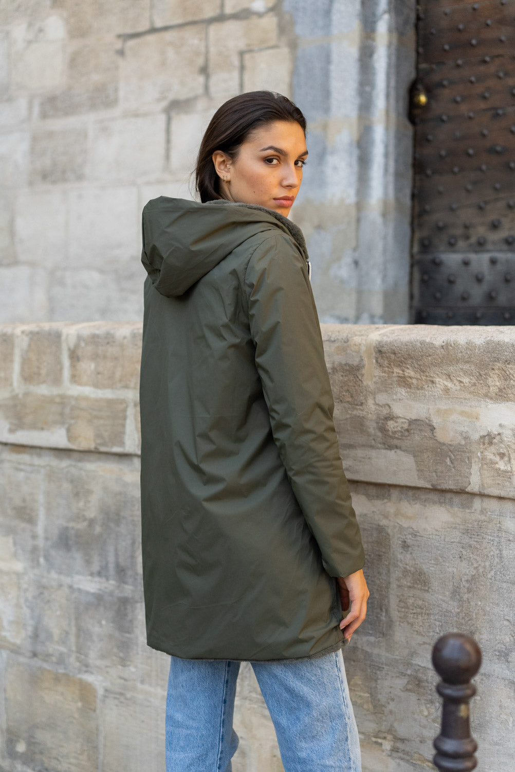 Parka Imperméable réversible fourrée Kaki / Kaki ALIX - LAURA JO
