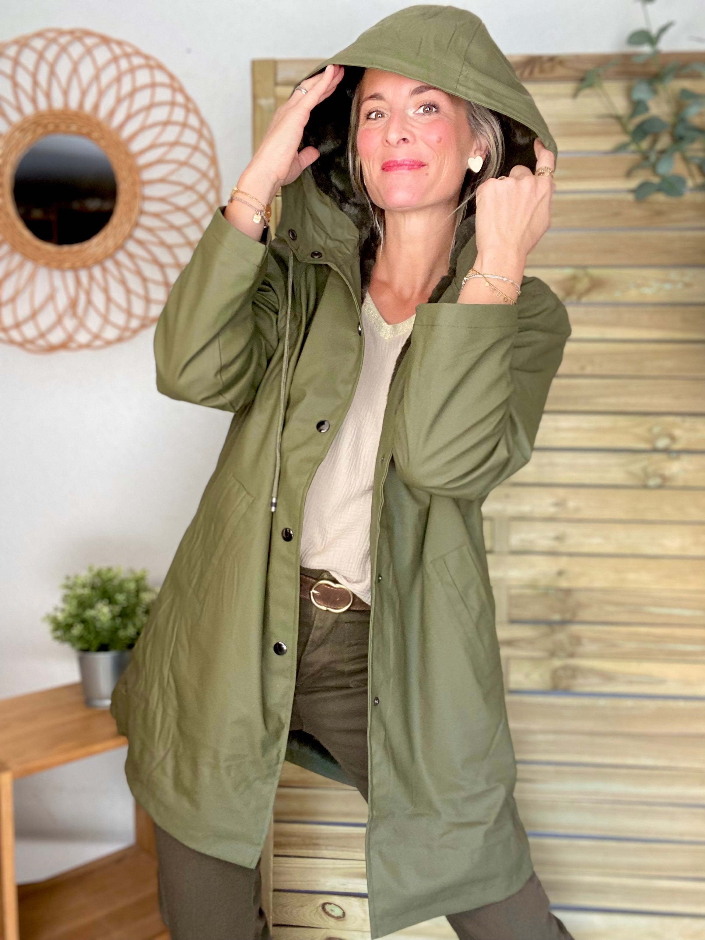 ⚡️ PÉPITES FRIDAY - Parka fourrée Imperméable Kaki - RILEY