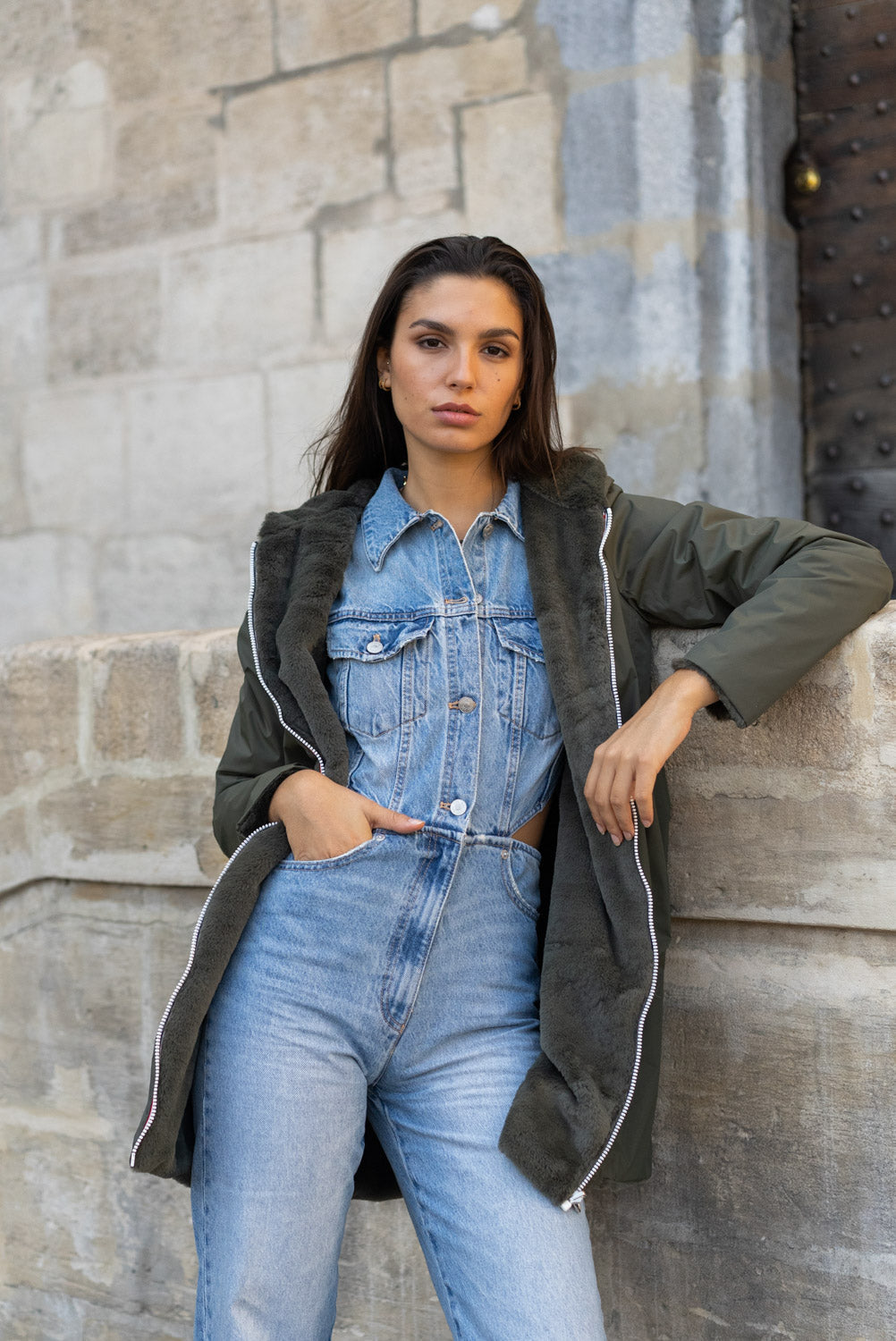 Parka Imperméable réversible fourrée Kaki / Kaki ALIX - LAURA JO