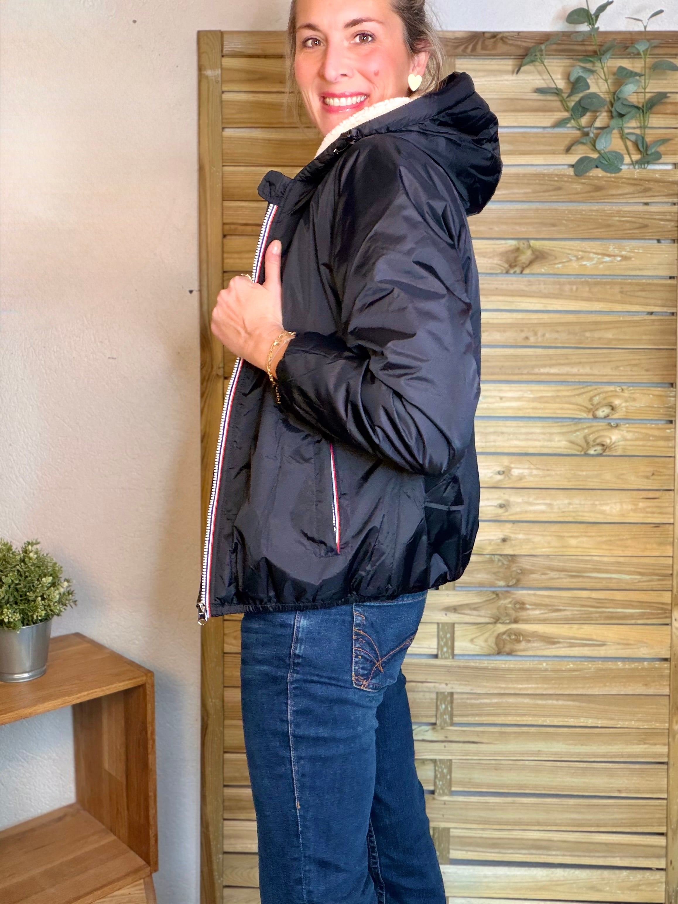 Parka Imperméable LOUISE COURT sherpa - Noir - LAURA JO